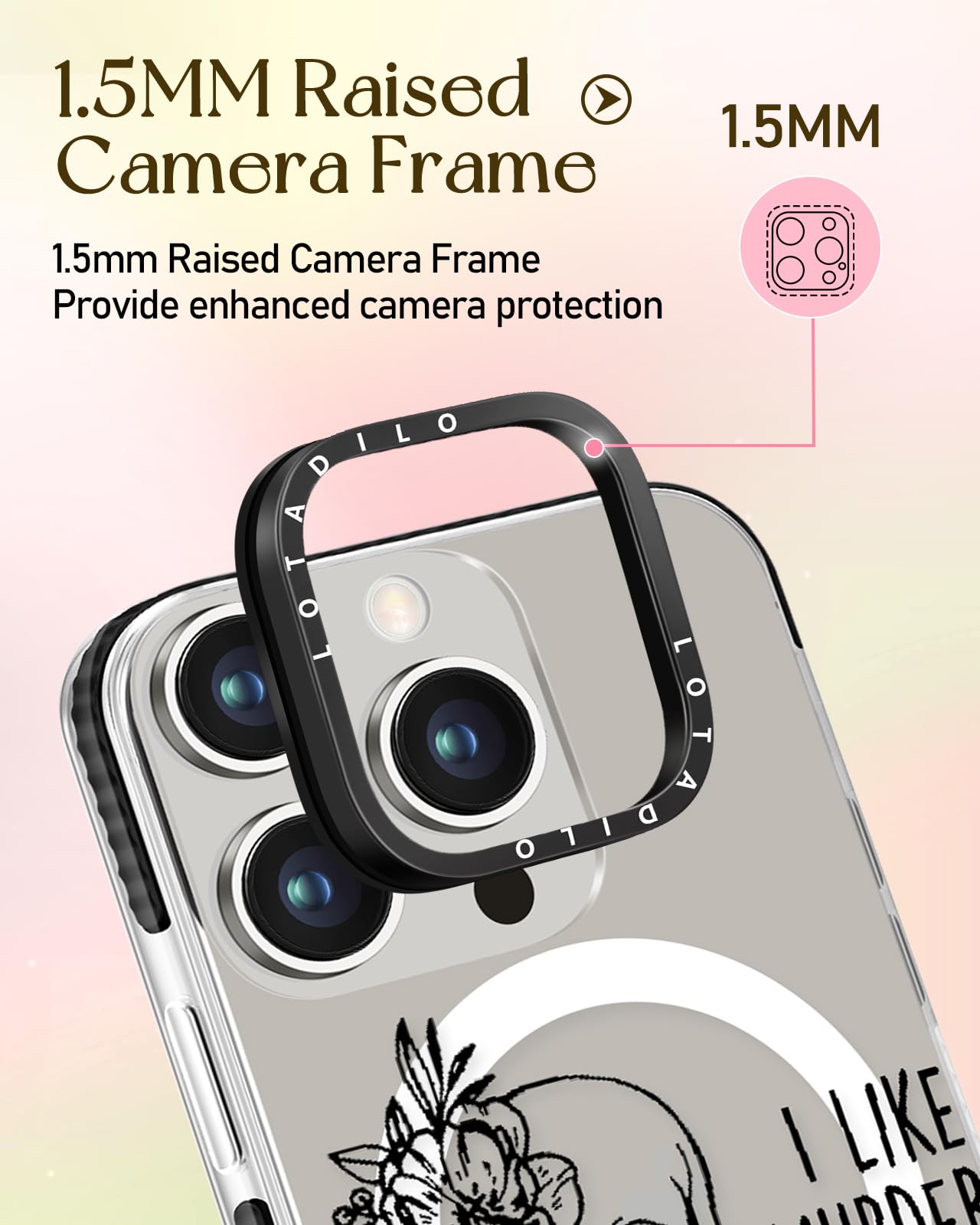 Lotadilo For Iphone 13 Pro Max Case For Women Girls - Cute Design Compatible With Magsafe Magnetic Ring Holder Stand Skull Skele