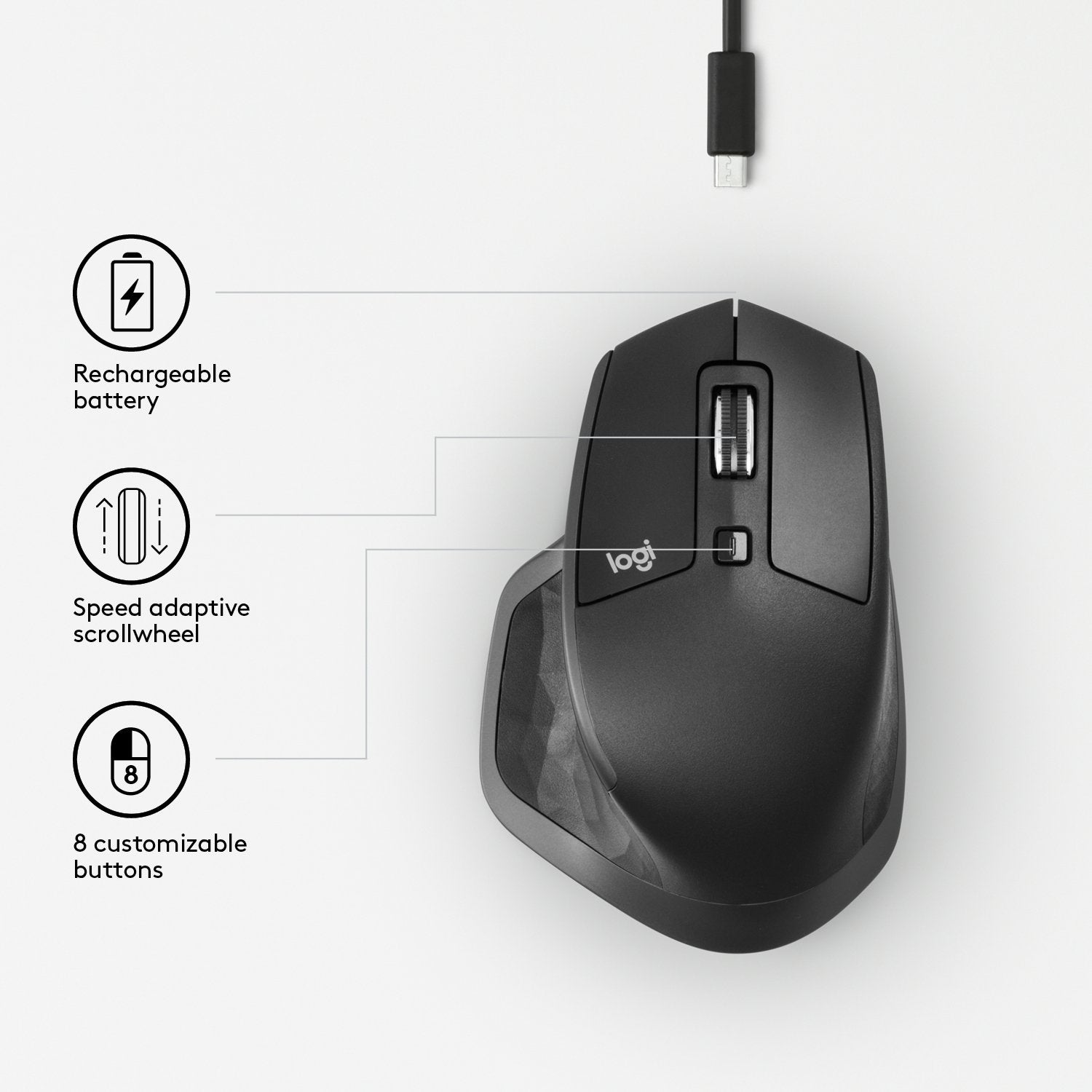 Logitech Mx Master 2S Mouse Graphite, Wireless, 910 005139 (Graphite, Wireless)