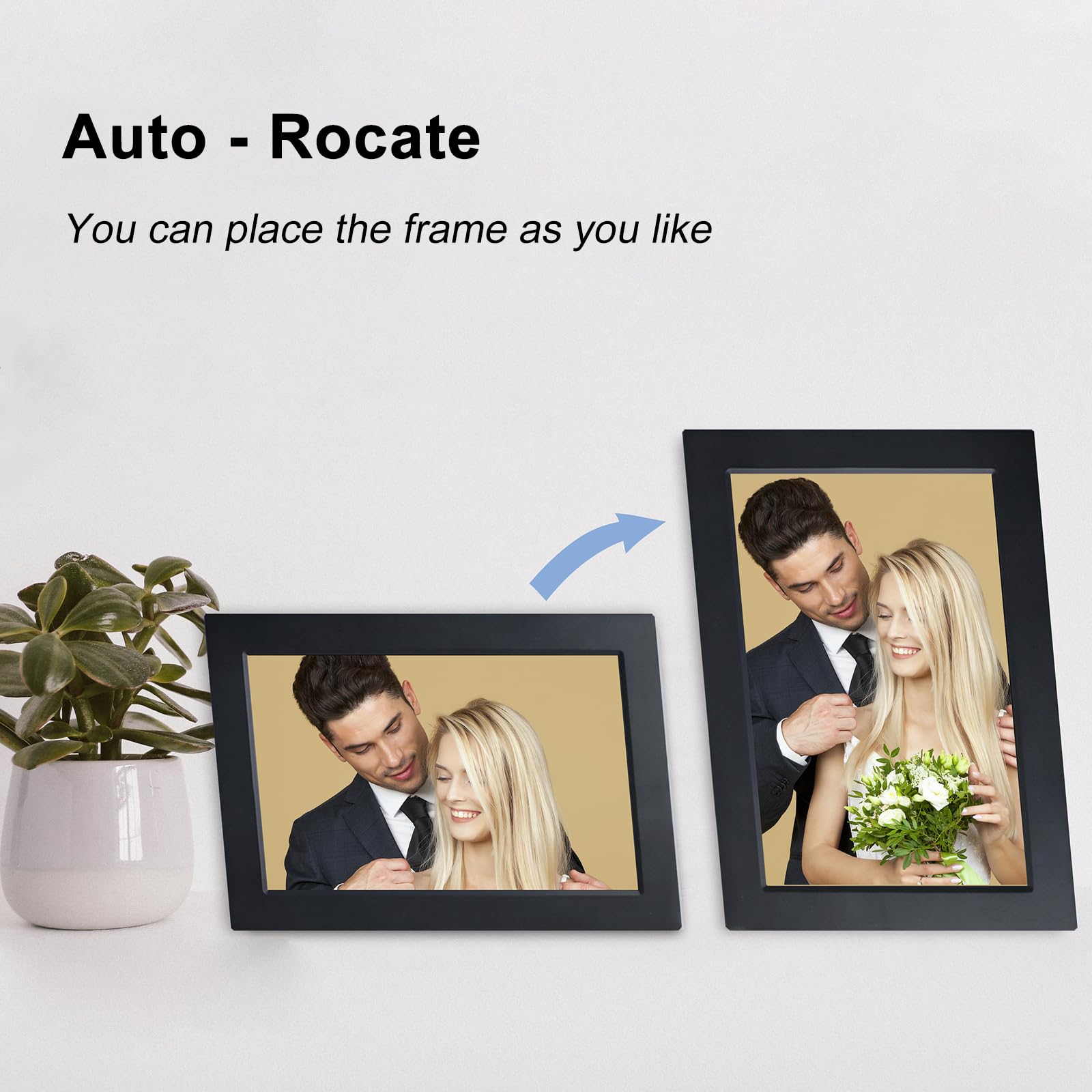 Wifi Digital Photo Frame 10.1 Inch Picture Frame With 16 Gb Storage, 1920 * 1200 Ips Touch Screen Hd Display Smart Digital Frame