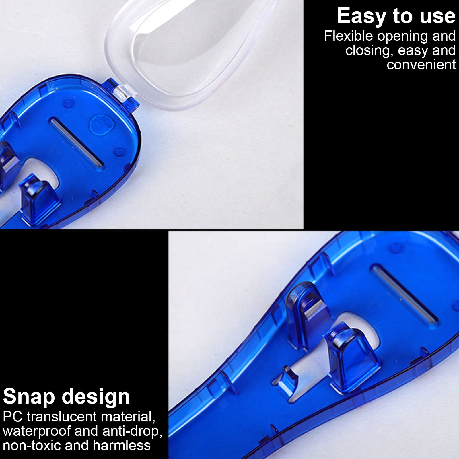 2Pcs Linmei Razor Case Compatible With Gillette Fusion Proglide Razors Manual Razor Trimmer Protector Men Razor Cover (Blue+Grey