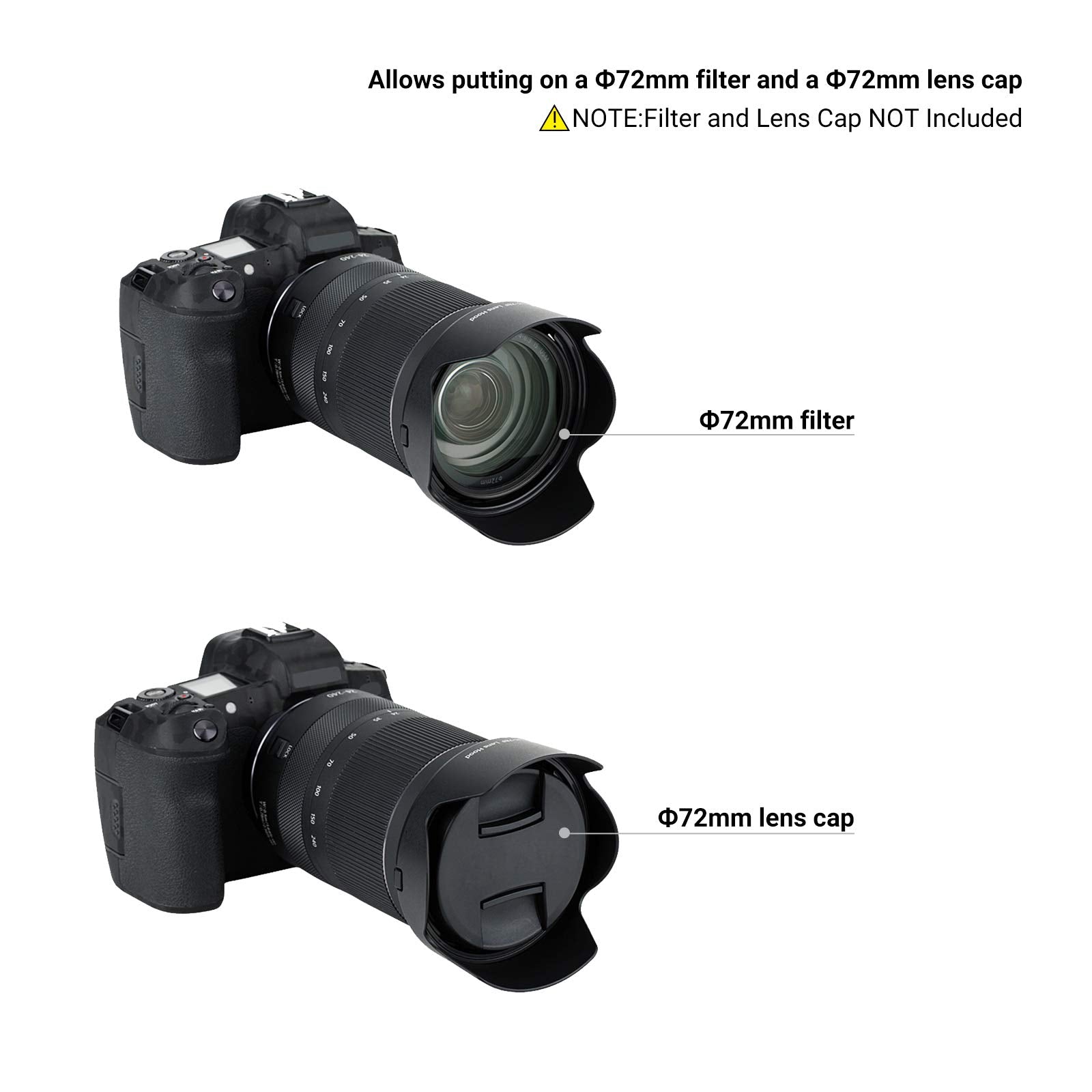 Jjc Ew 78F Lens Hood Reversible Lens Shade Cover For Canon Rf 24 240Mm F4 6.3 Is Usm Lens On Eos R6 R5 Mark Ii R8 R3 R1 Rp R Cam