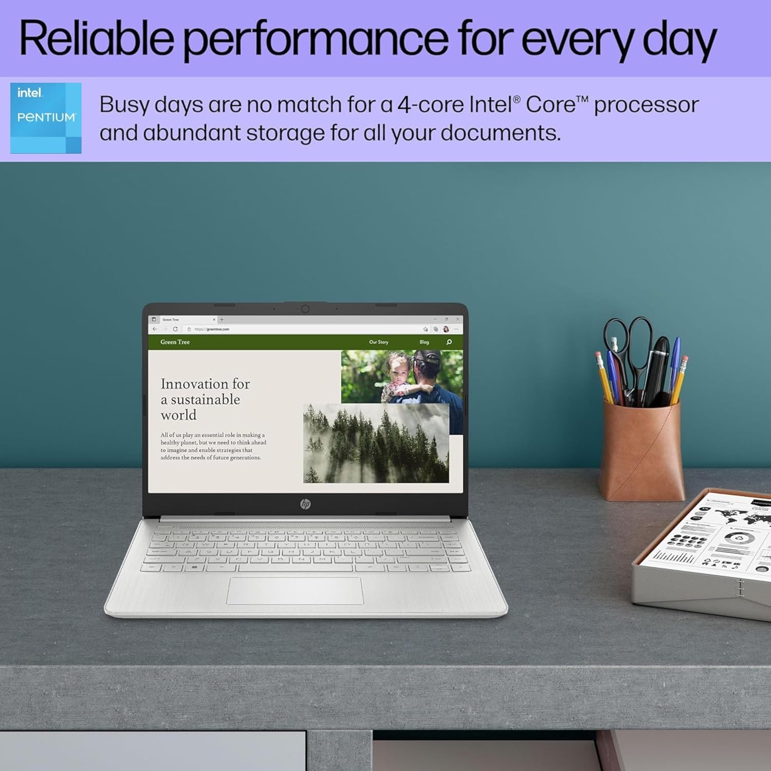 Hp Laptop 14 Inch | Computadoras Laptop En Oferta | Microsoft Office 365 | Windows 11 | Intel Pentium N5030 | Long Battery Life