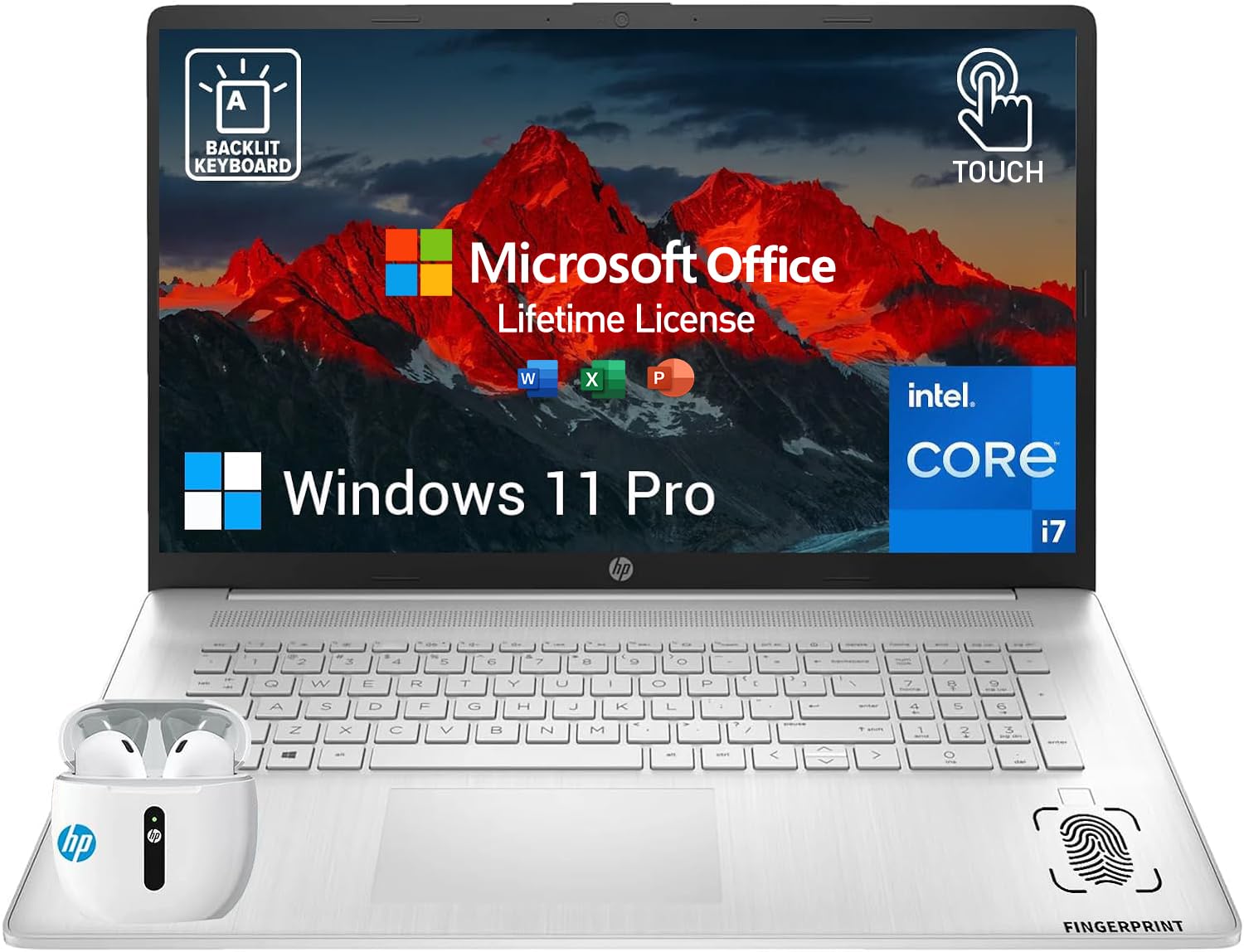 Hp 17 Touchscreen Laptop Computer, 17.3'' Hd+ Touch Screen Business Pc, Intel Core I7, 64Gb Ram 2Tb Ssd, Windows 11 Pro, Lifetim