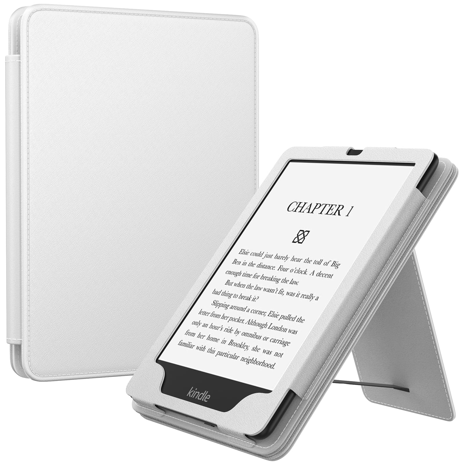 MoKo Case for 7'/6.8' Kindle Paperwhite(12th/11th Generation 2024/2021) and Kindle Colorsoft Signature Edition, Slim PU Shell Cover Case with Auto Wake/Sleep for Kindle Paperwhite 2024, White