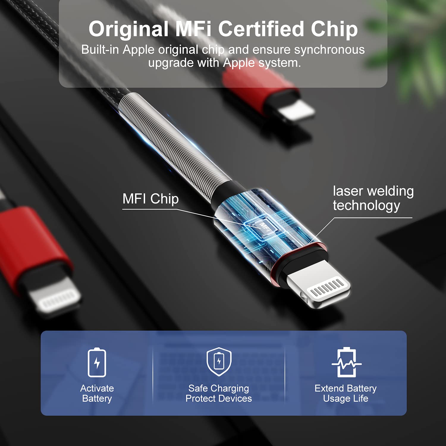 3 Pack For [Apple Mfi Certified] Iphone Charger 3Ft, Lightning To Usb Cable 3 Feet, Fast Apple Charging Cable Cord 3 Foot For Ip