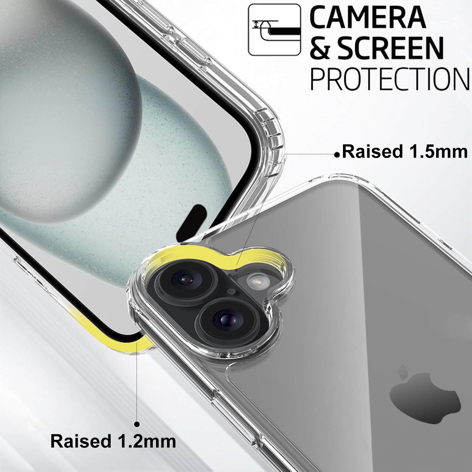 Tenoc Phone Case Compatible With Iphone 16 Plus, Clear Case Non Yellowing Protective Bumper Hard Back Cover For 6.7 Inch