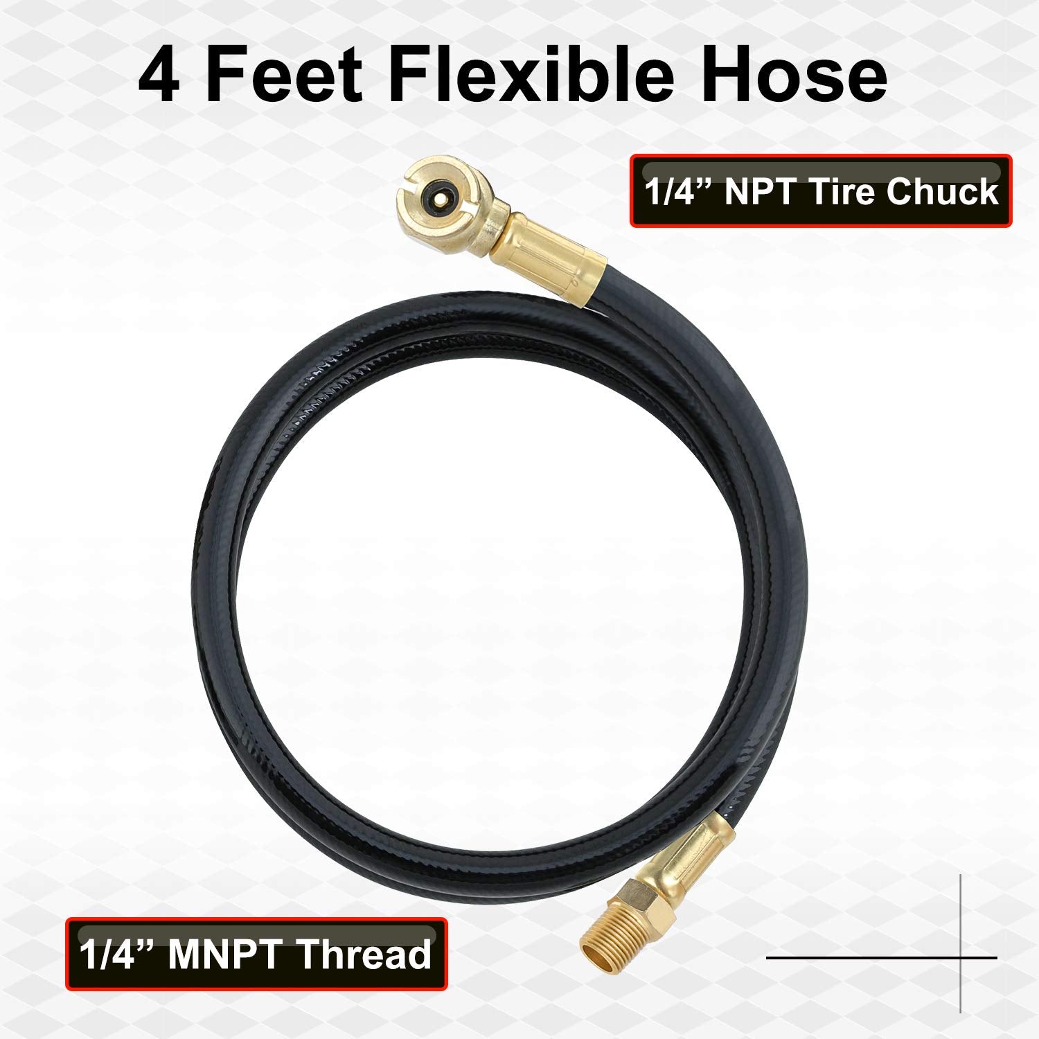 Hromee Air Tank Repair Kit W/Safety Valve, Pressure Gauge And 4 Feet Air Tank Hose Assembly Kit For Portable Carry Tank