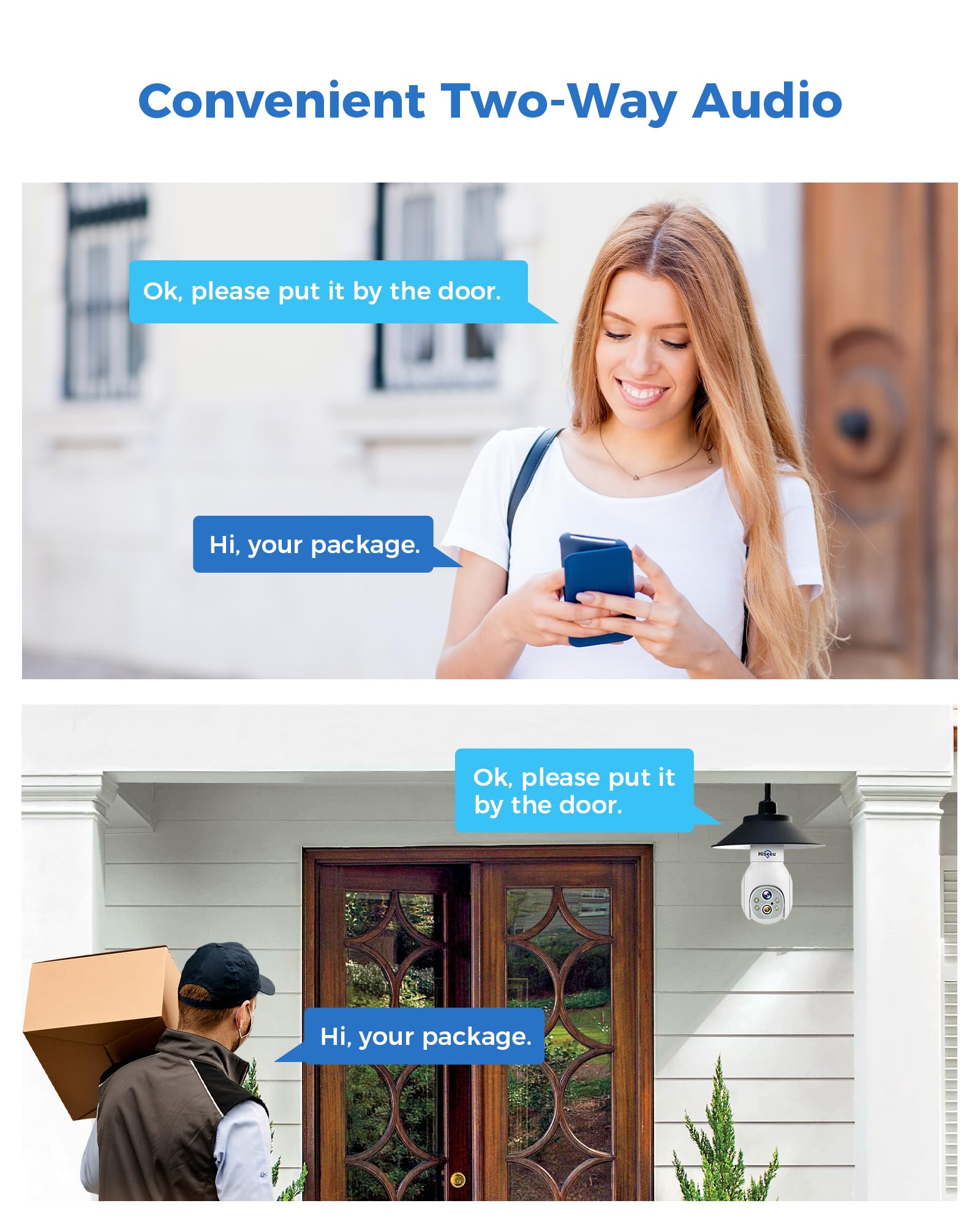 Hiseeu Light Bulb Security Camera Wireless Wifi 2.4Ghz,10X Zoom Ptz Light Socket Security Camera Waterproof, 2 Way Audio, Auto T