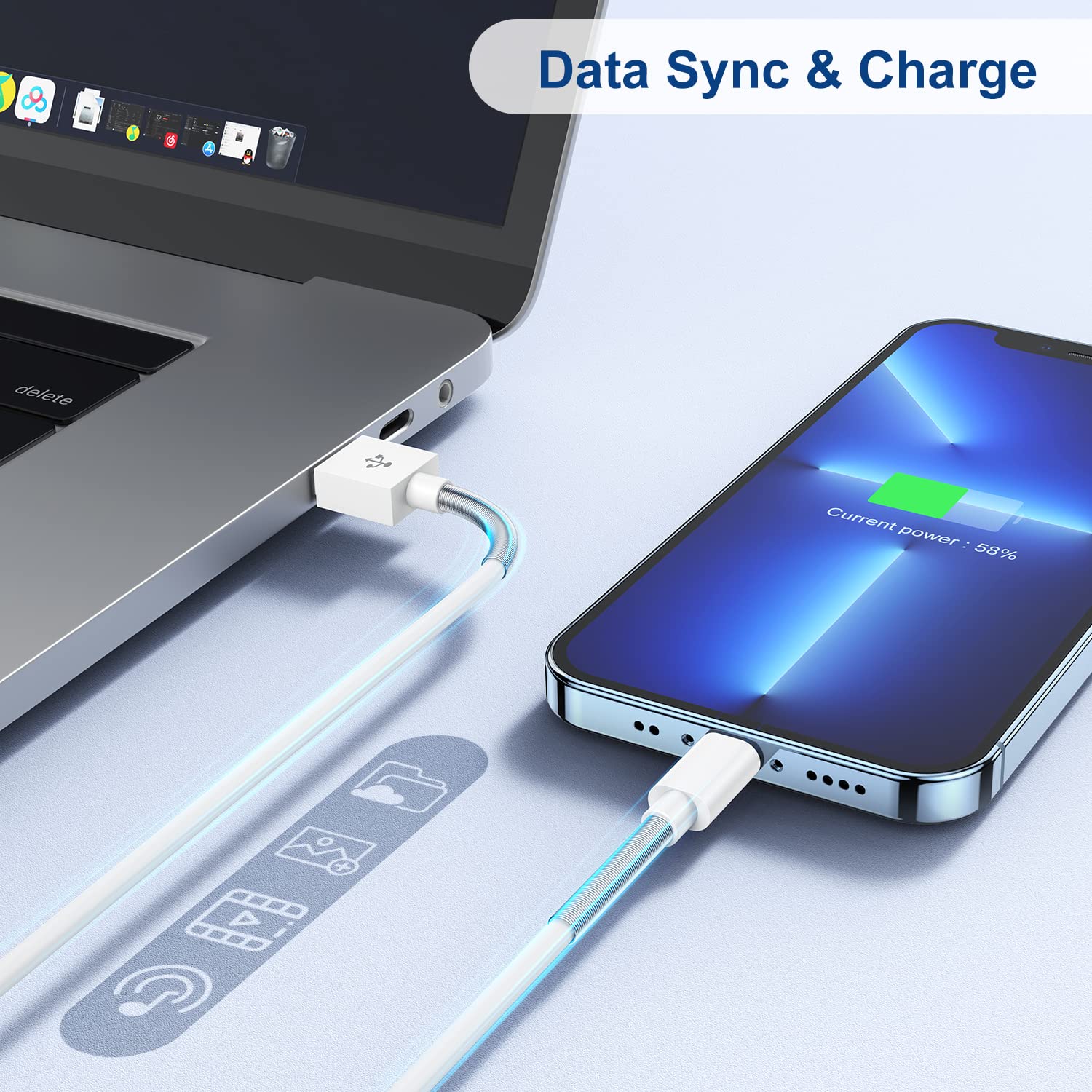 Essri For Iphone Charger 1 Ft 3Pack, Usb To Lightning Cable 1 Foot, Short Fast Charging Cord 1 Feet Compatible With Iphone 14 13