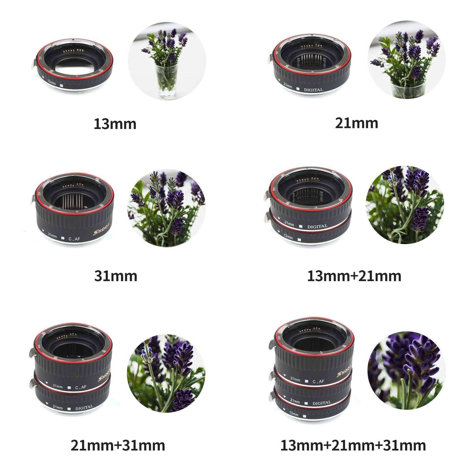 Shoot Af Auto Focus Macro Extension Tube Set For Canon Eos Ef Ef S Lens Dslr Cameras 1100D 700D 650D 600D 550D 500D 450D 400D 35