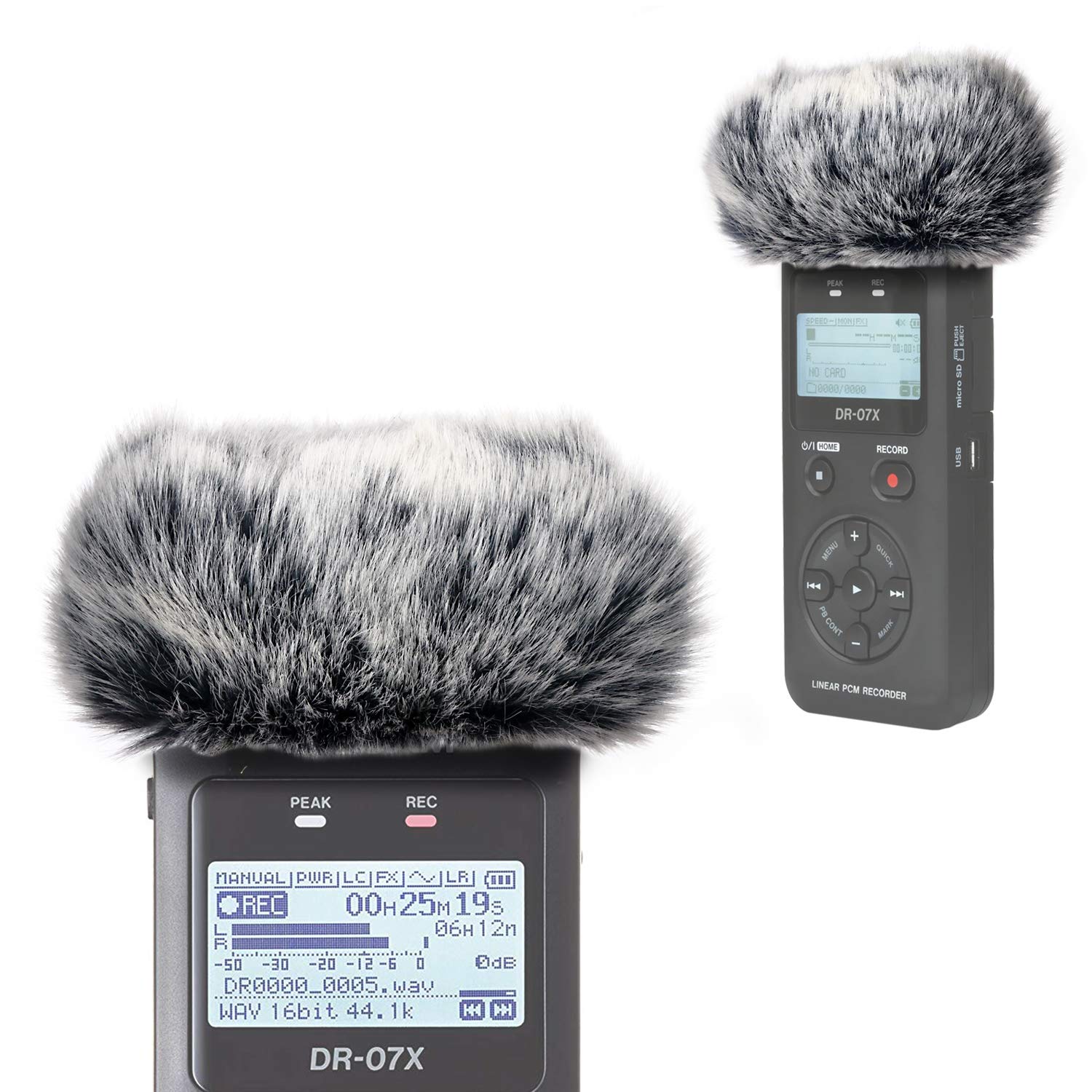 DR07X Windscreen Muff for Tascam DR 07X DR 07MKII Portable Digital Recorders, DR07X Mic Windscreen Artificial Fur Wind Muff by YOUSHARES