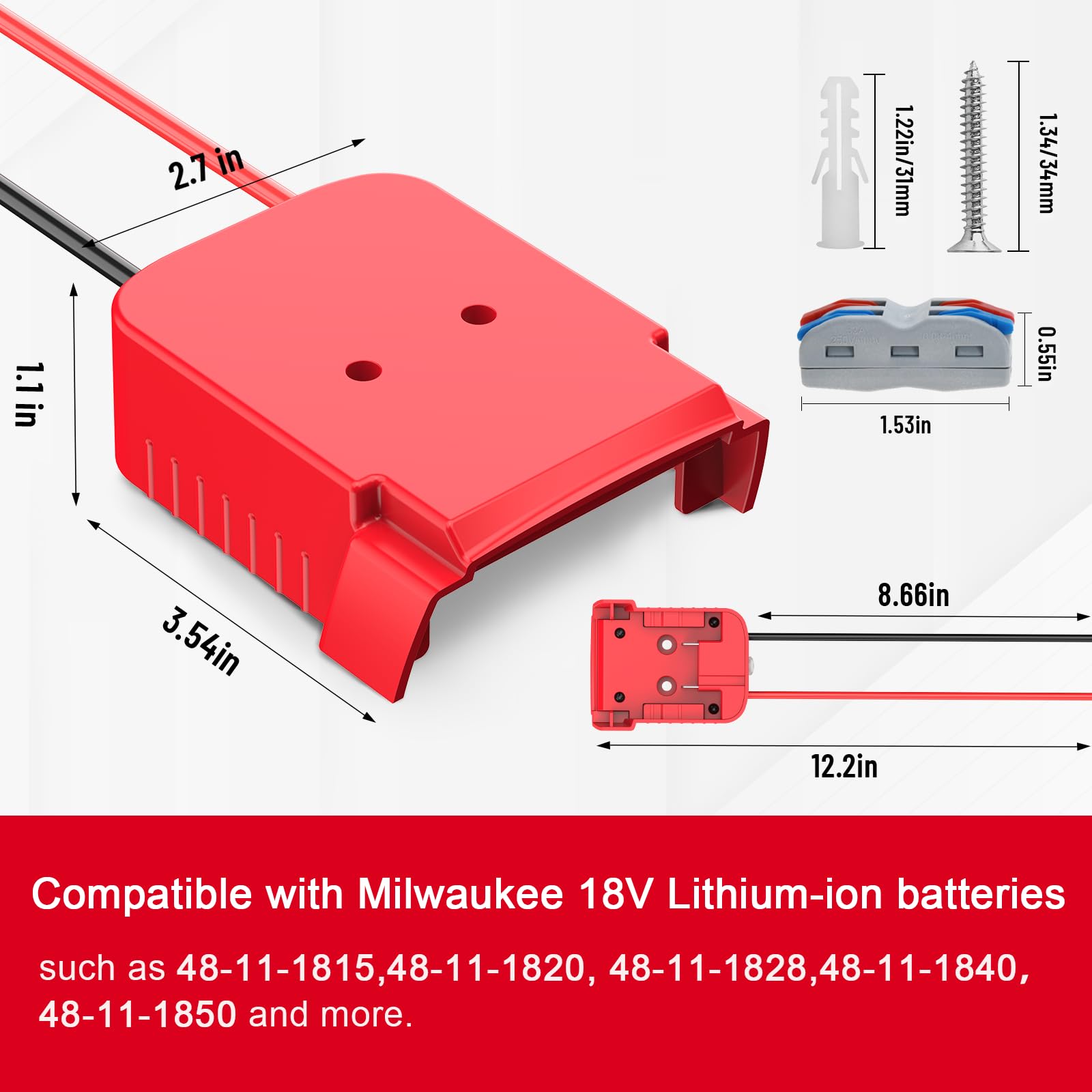 Power Wheel Adapter Compatible With Milwaukee 18V Battery   Overdischarge & Overcurrent Protection, Upgraded Power Wheel Battery