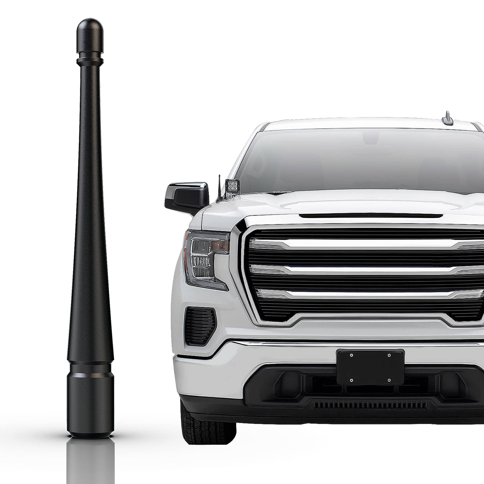 Aftid   4 Inch Aluminum Short Antenna Compatible With 2007 2025 Gmc Sierra 1500 (M7 Thread)
