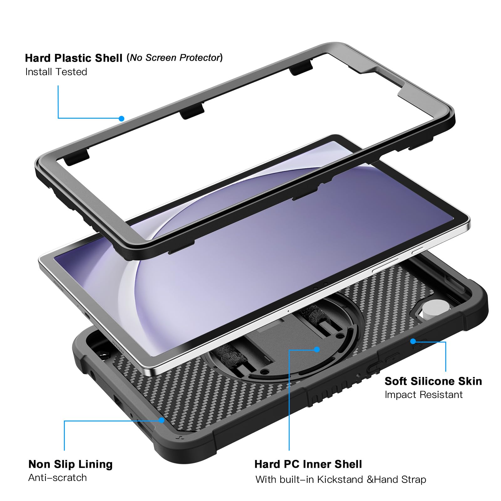 Ztotopcases For Samsung Galaxy Tab A9 Case 8.7 Inch 2023,With 360 Rotating Hand Strap & Shoulder Strap,Heavy Duty Shockproof Pro