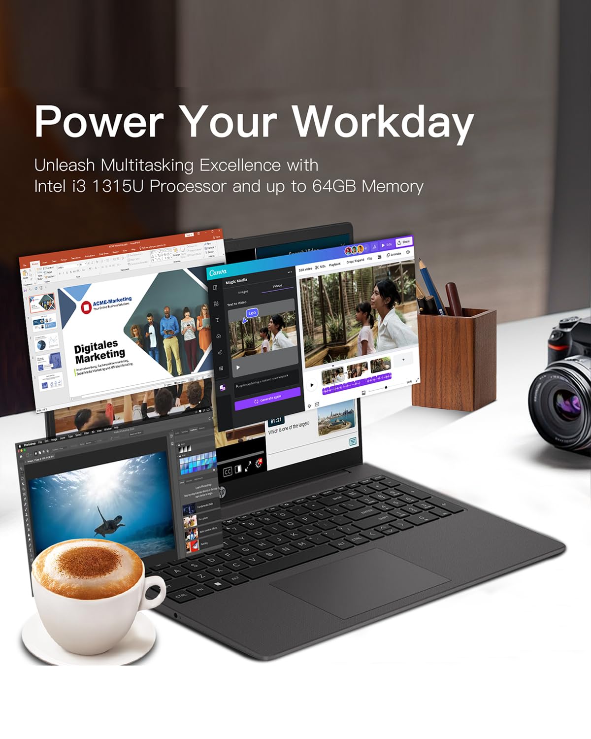 Hp 250R-Series Premium Business Laptop - W/Office Lifetime & Free Cd/Dvd Drive  15.6'' Full Hd  Rj45  I3 1315U (Up To 4.5Ghz)  W