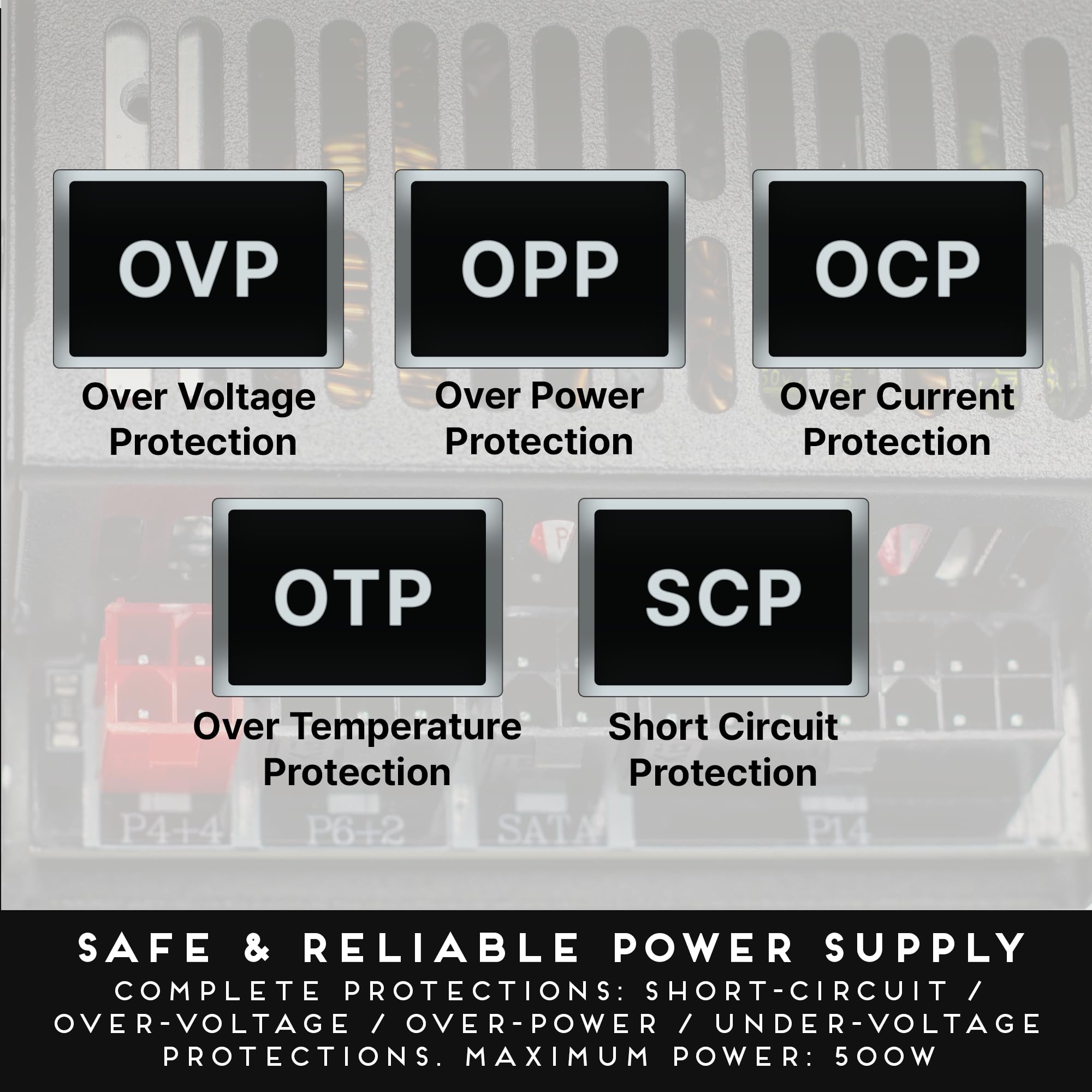 Apevia Itx Pfc500W Mini Itx/Flex Atx / 1U 500W Fully Modular Power Supply, Full Range Active Pfc 90 264V, Ac For Pos Aio System