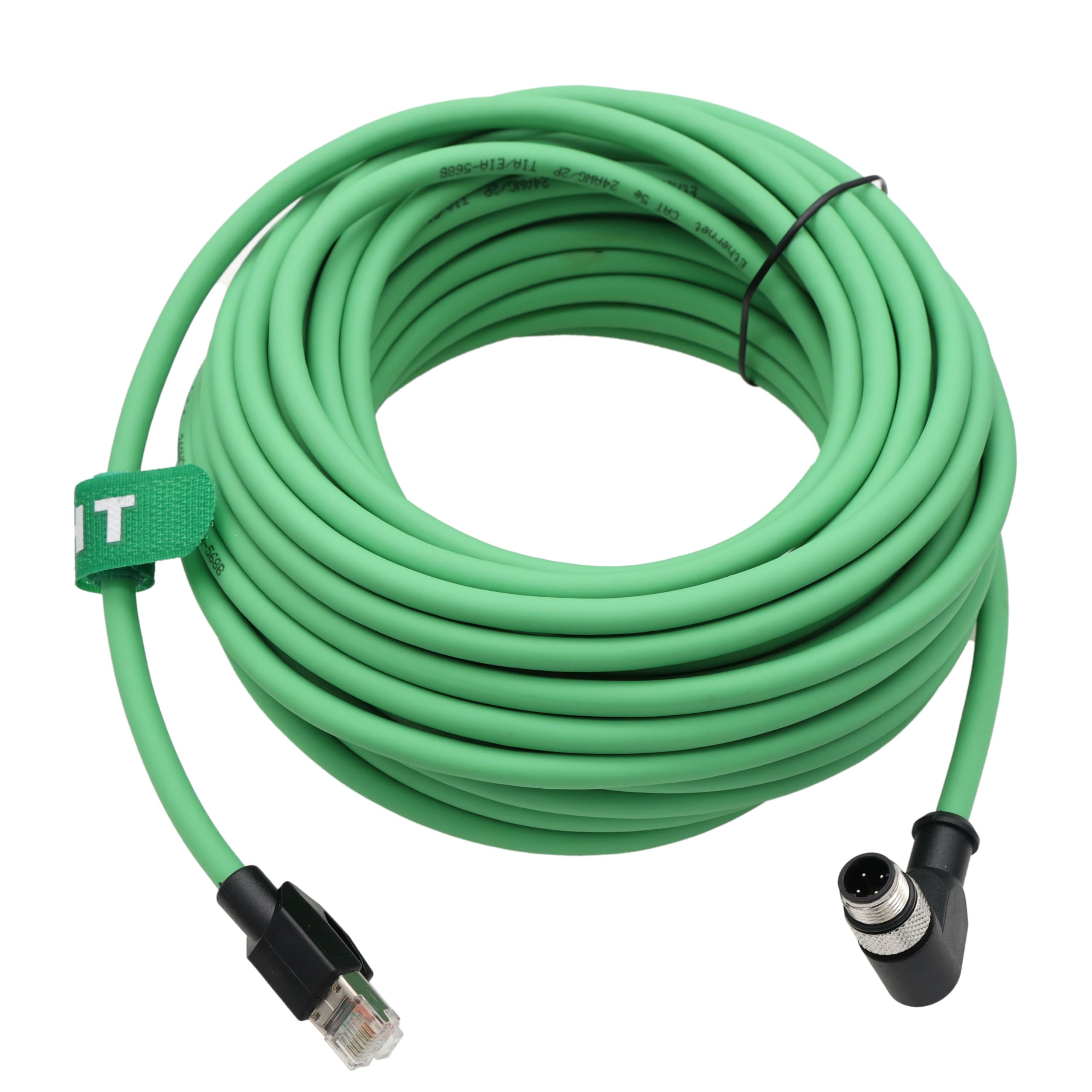 Hangton Cable For Profinet Ethernet/Ip Ethercat Ethernet Switch Omron Matrix Network Pc Plc, M12 4 Pin D Code Male Angled To Rj4