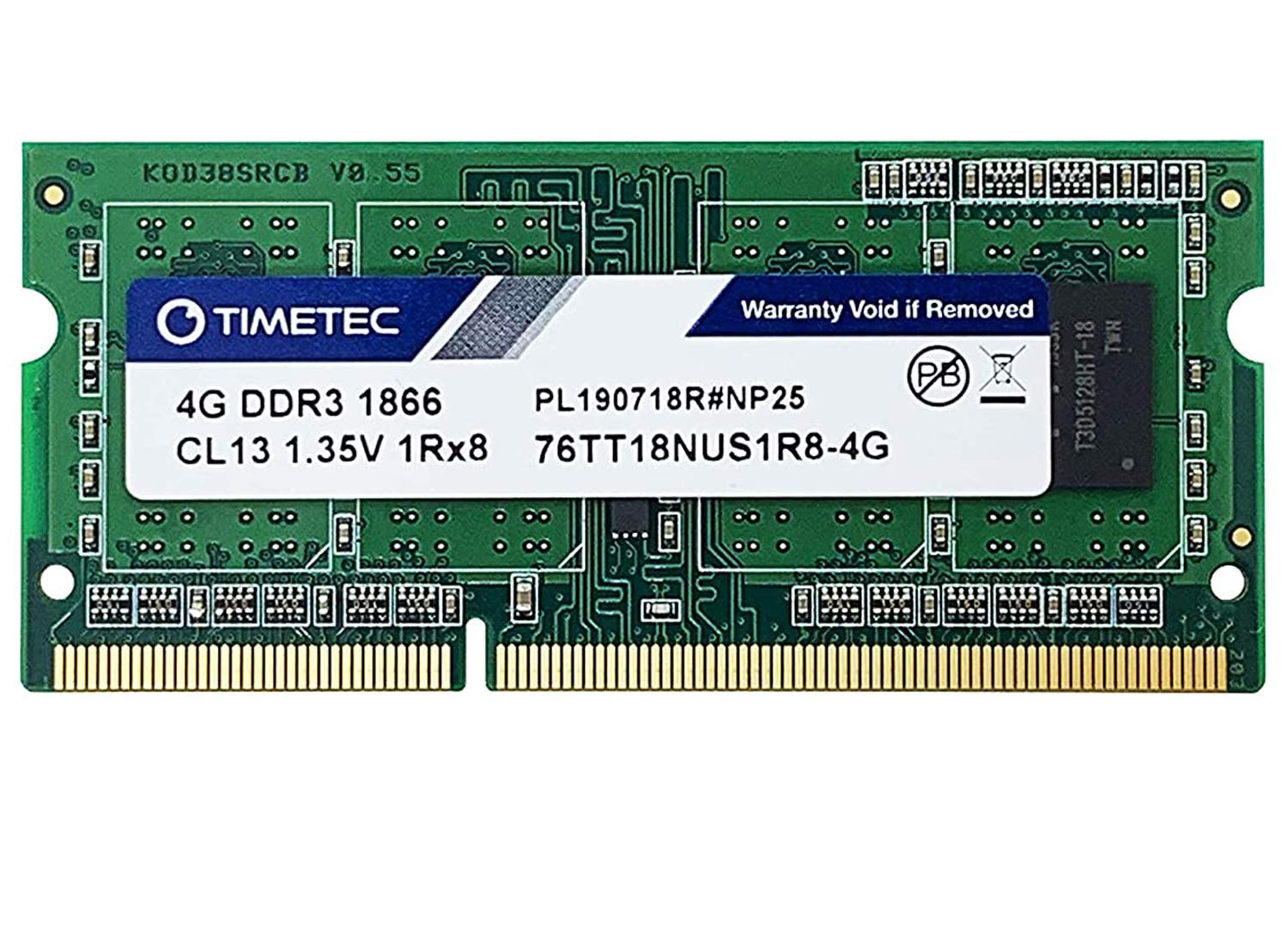 Timetec 4Gb Ddr3L / Ddr31866Mhz Pc3L 14900 / Pc3 14900 Non Ecc Unbuffered 1.35V / 1.5V Cl13 1Rx8 Single Rank 204 Pin Sodimm Lapt