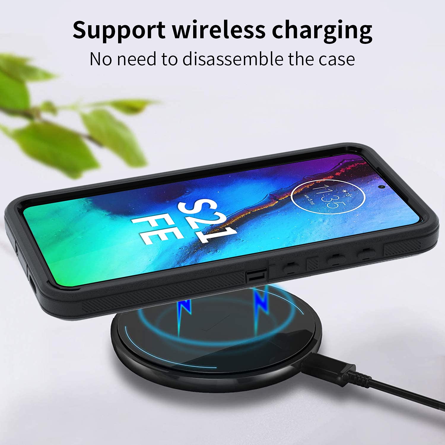 For Samsung Galaxy S21 Fe 5G Case, S21 Fe Heavy Duty Case,[Military Grade Protective ][Shockproof] [Dropproof] [Dust Proof], Com