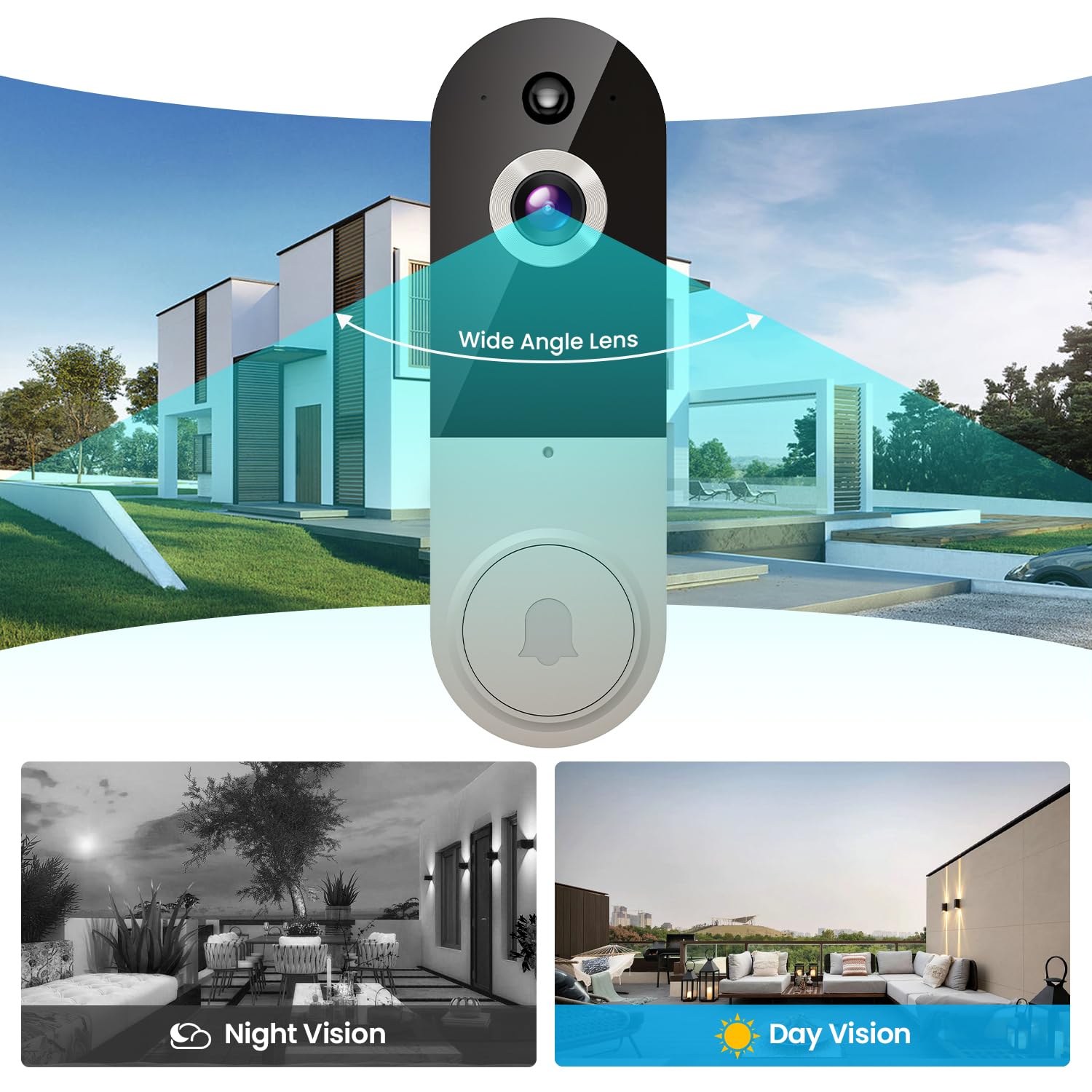 Boomchill 1080P Wireless Video Doorbell Camera With Chime, Ai Human Detection, 2 Way Talk, Live View, Night Vision, Cloud Storag