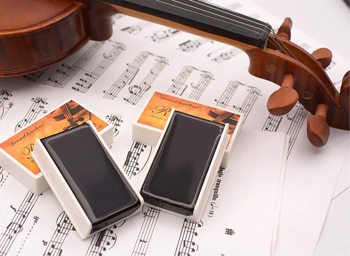 Rosin For Violin Viola Cello Bow,2 Pack Dark Black Natural Rosin