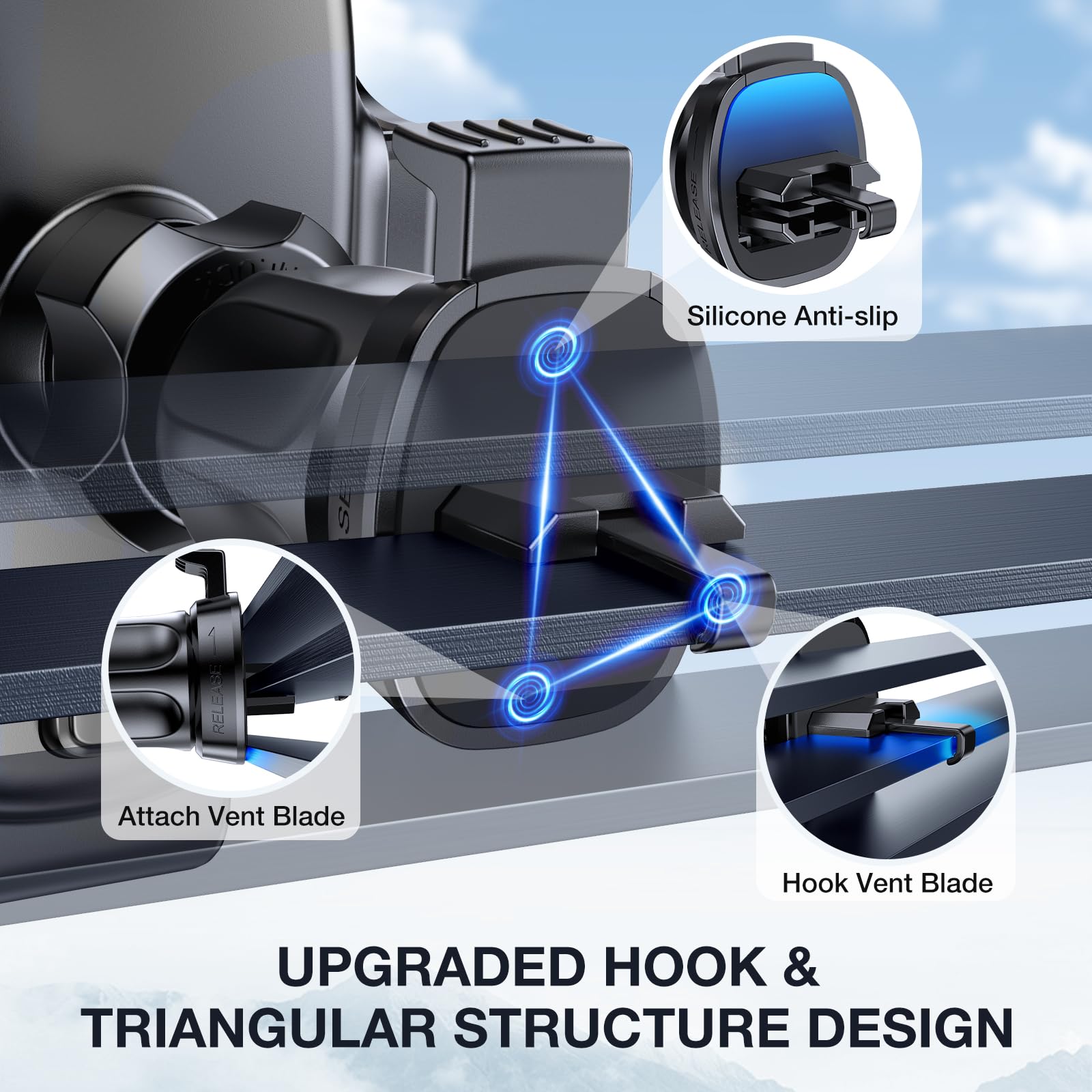 Miracase [Upgraded 2Nd Generation] Universal Phone Holder For Car, Air Vent Car Phone Holder Mount Compatible With Iphone 14 Ser