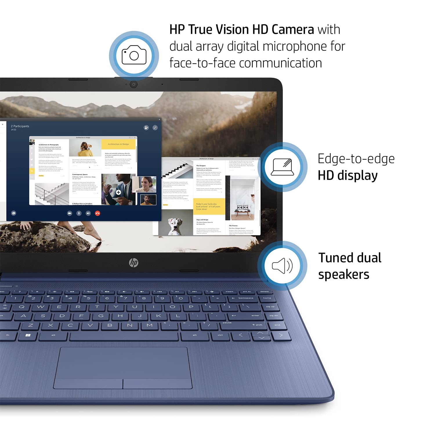 Hp 2022 Premium 14 Inch Hd Thin And Light Laptop, Intel Quad Core Processor, 4Gb Ram, 64Gb Storage, Long Battery Life, Webcam, B