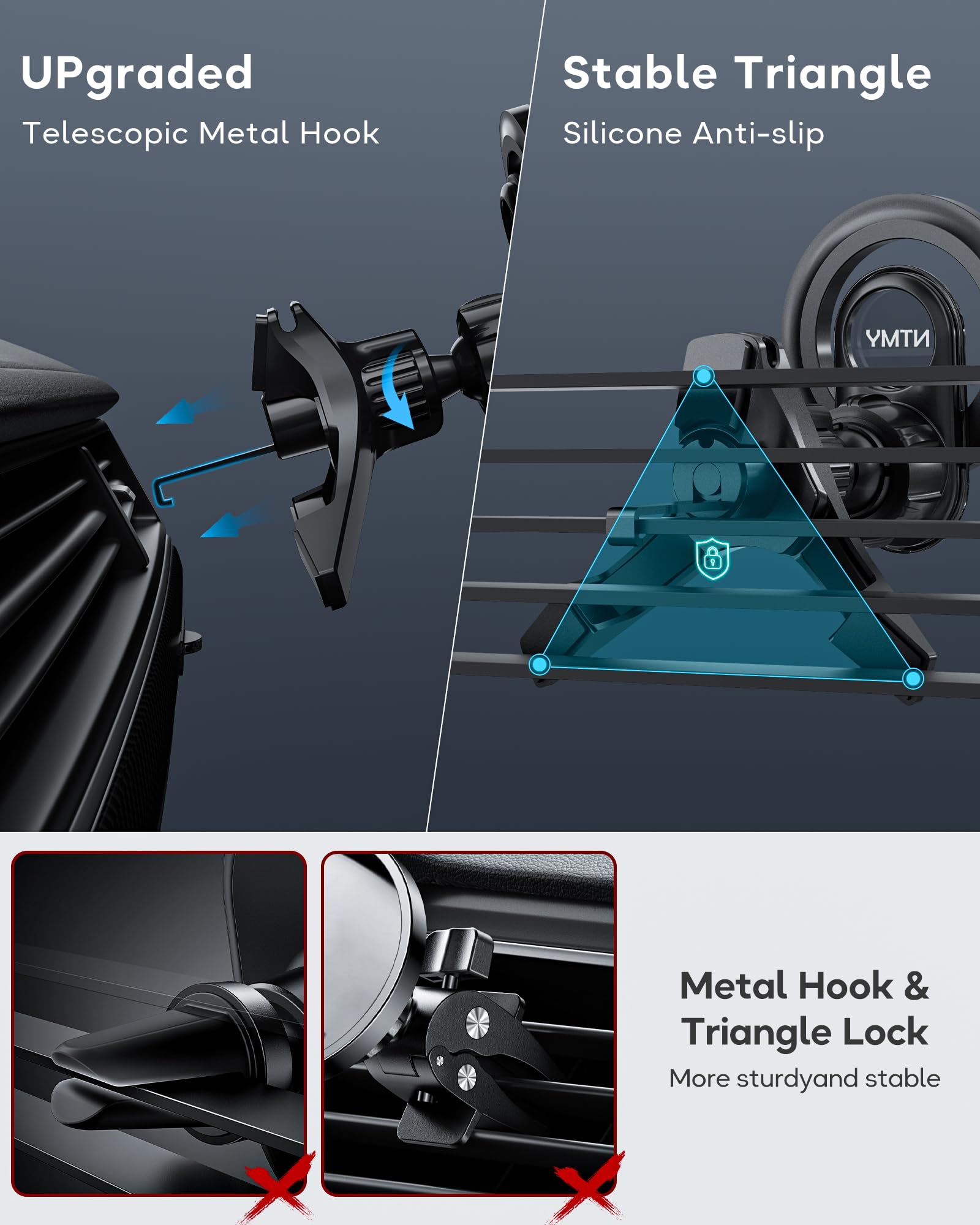 Ntmy For Iphone 16 Magsafe Car Mount - [24 Super Magnets] Magnetic Car Phone Mount, Air Vent Phone Holder Car, Car Accessories M