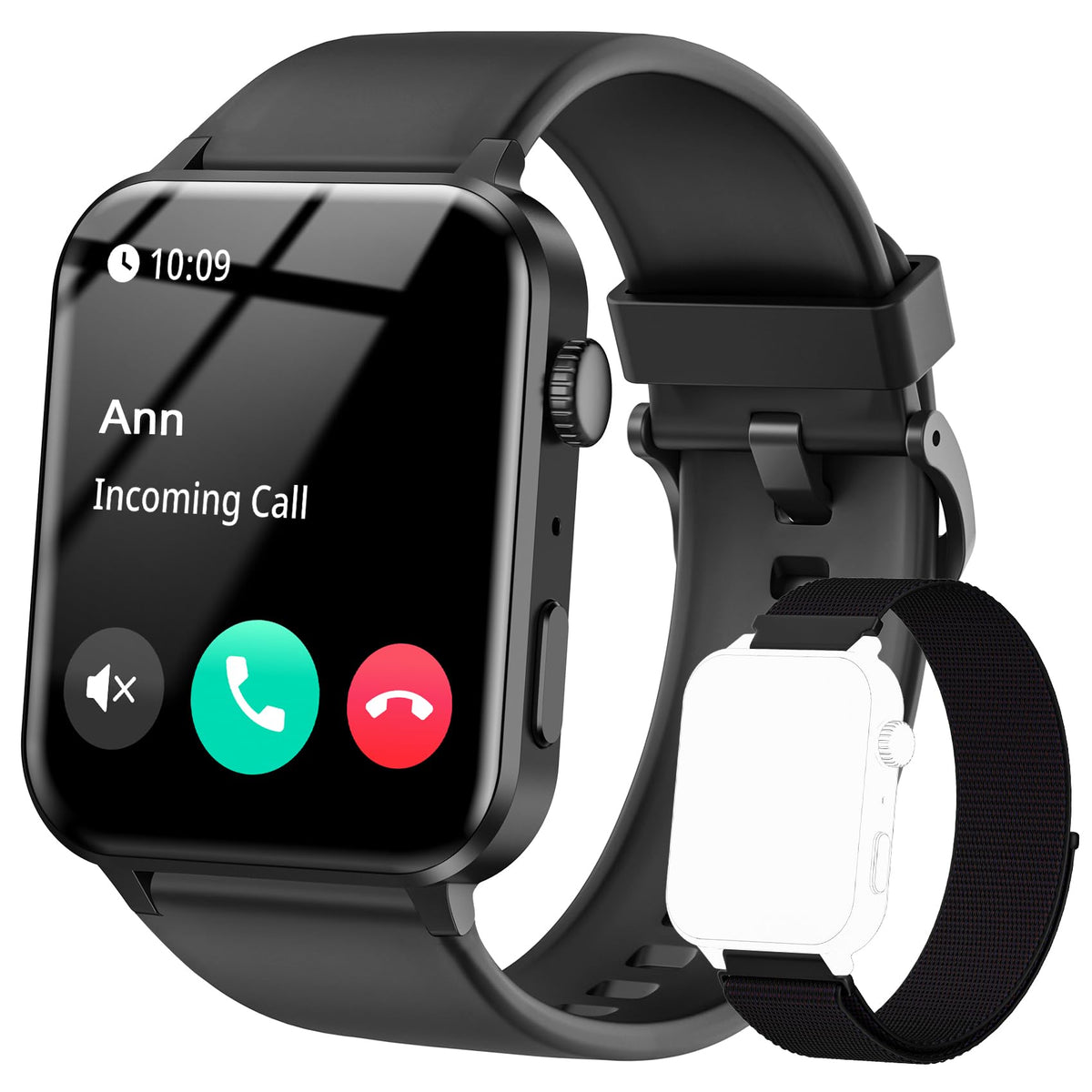 Iowodo Smart Watch For Men Women   1.85''Hd Screen With Make And Answer Calls, With Ai Voice Assistant, Spo2/Heart Rate/Sleep Mo