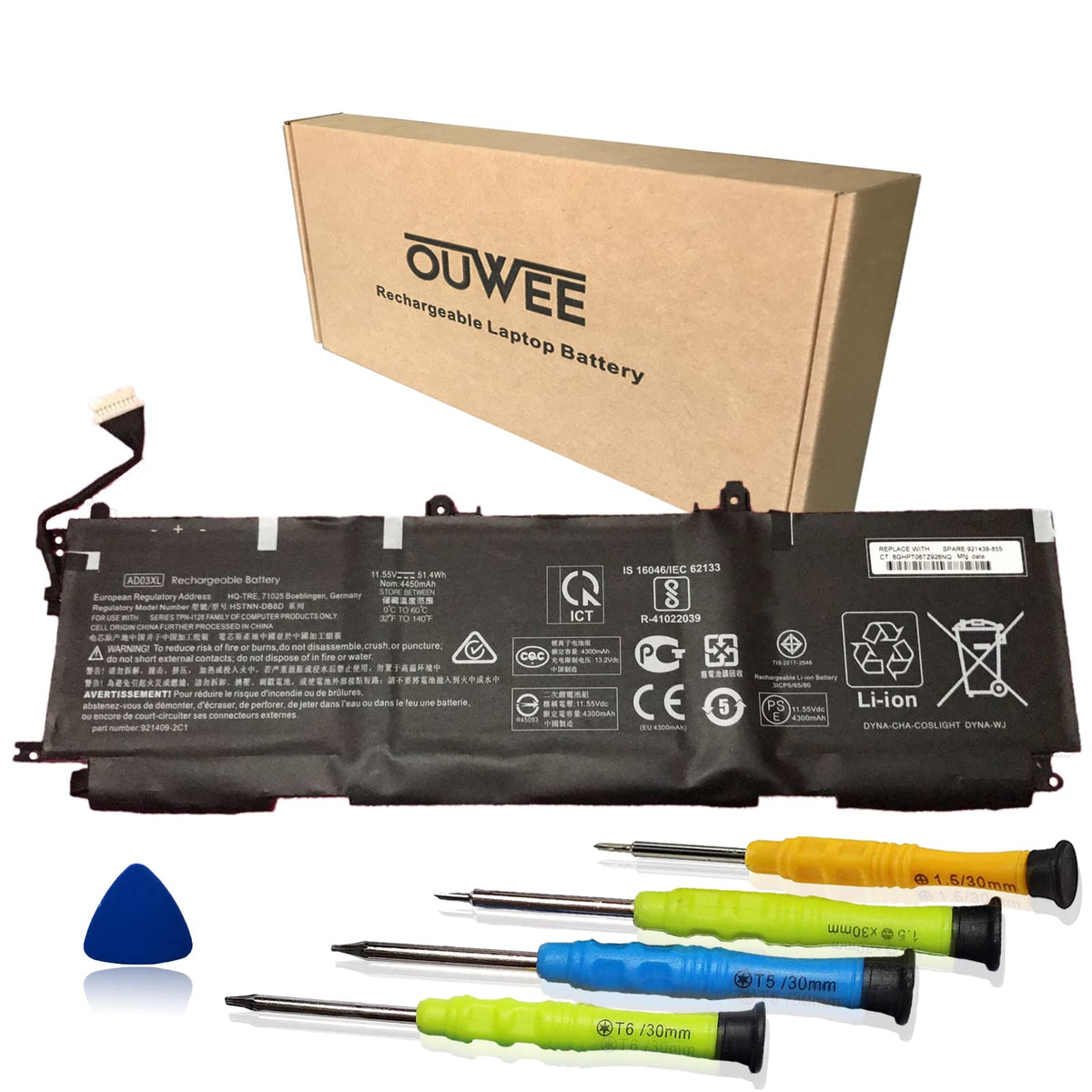 Ouwee Ad03Xl Tpn I128 Laptop Battery For Hp Envy 13 Ad 13 Ad000 13 Ad100 13 Ad0Xx 13 Ad1Xx 13 Ad000Nf 13 Ad002Ng 13 Ad002Nf 13 A