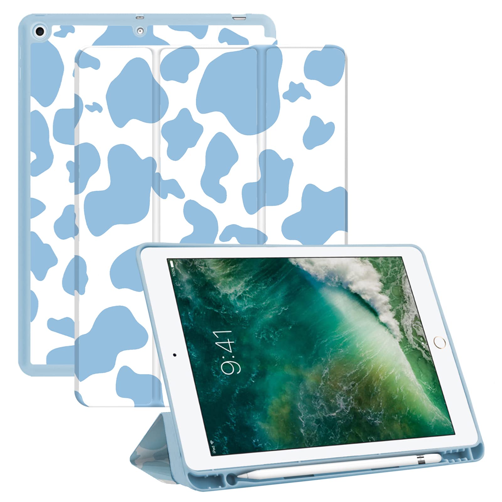 Deokke Compatible With Ipad 9Th /8Th /7Th Generation Case(2021/2020/2019) Ipad 10.2 Inch Case With Pencil Holder And Soft Tpu Ba