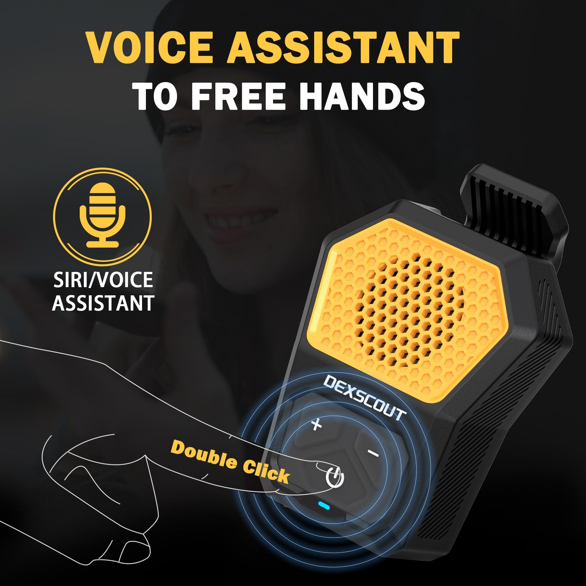 Dexscout Wearable Bluetooth Speaker,Clip On Wireless Portable Mini Water Resistant Speaker,Built In Mics For Hands Free Music An