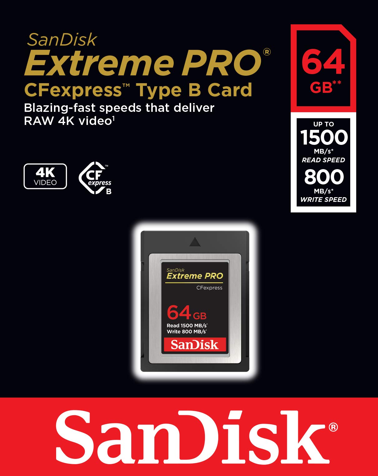 Sandisk 64Gb Extreme Pro Cfexpress Card Type B - Sdcfe-064G-Gn4In