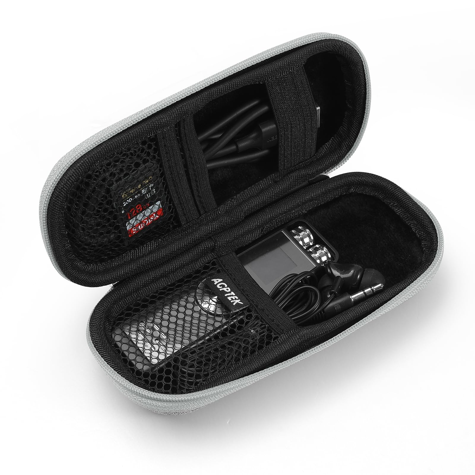 AGPTEK Carrying Case, EVA Zipper Carrying Hard Case Cover for Digital Voice Recorders, MP3 Players, Storage Holder for 3D Printi