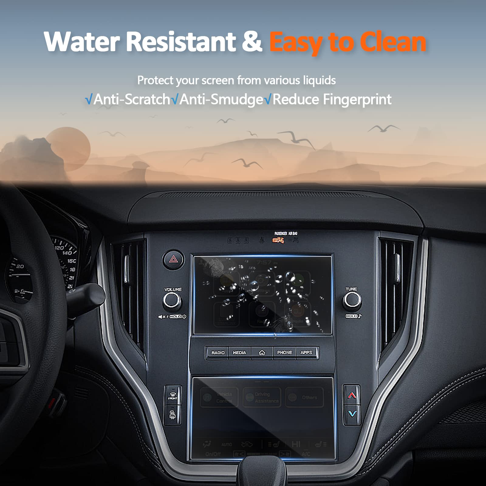 Cdefg (2Pcs Tempered Glass Screen Protector For Subaru Outback/Legacy/Wrx 2023 2022 2021 (7 Inch) Multimedia Navigation Touch Screen, Gps Infotainment Display Glass Protective Film (2Pcs 7 Inch)