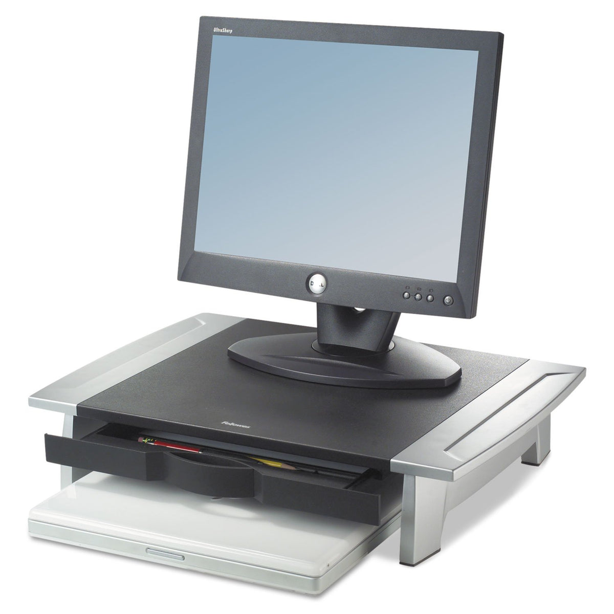 Fellowes 8031101 Monitor Riser,Adjustable,19 7/8 Inch X14 1/16 Inch X4 Inch  6 1/2 Inch,Bk/Sr