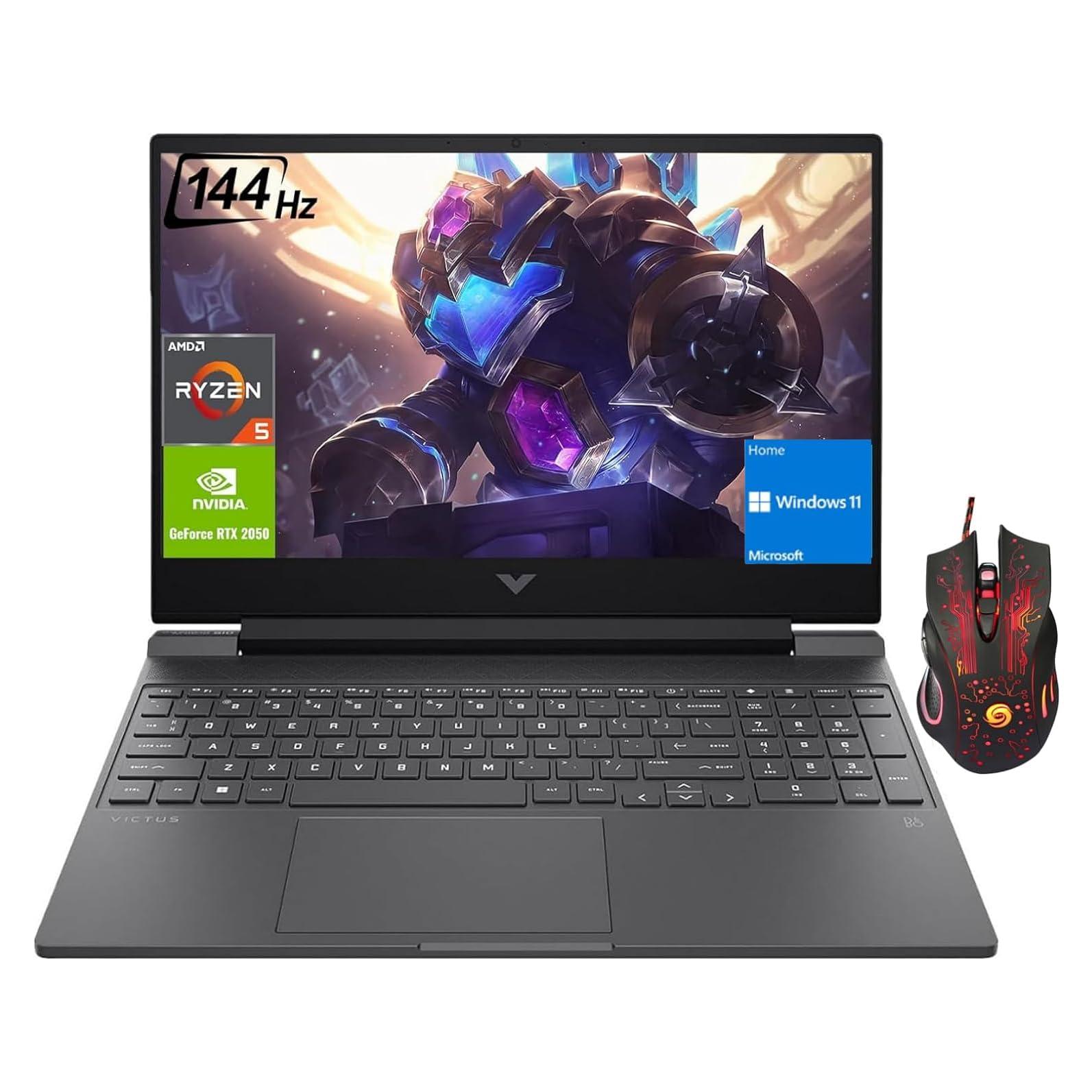 HP Victus Gaming Laptop 2024 Newest, 15.6 FHD IPS 144Hz Display, AMD Ryzen 5 7535HS Processor, 16GB RAM, 1TB SSD, NVIDIA GeForce