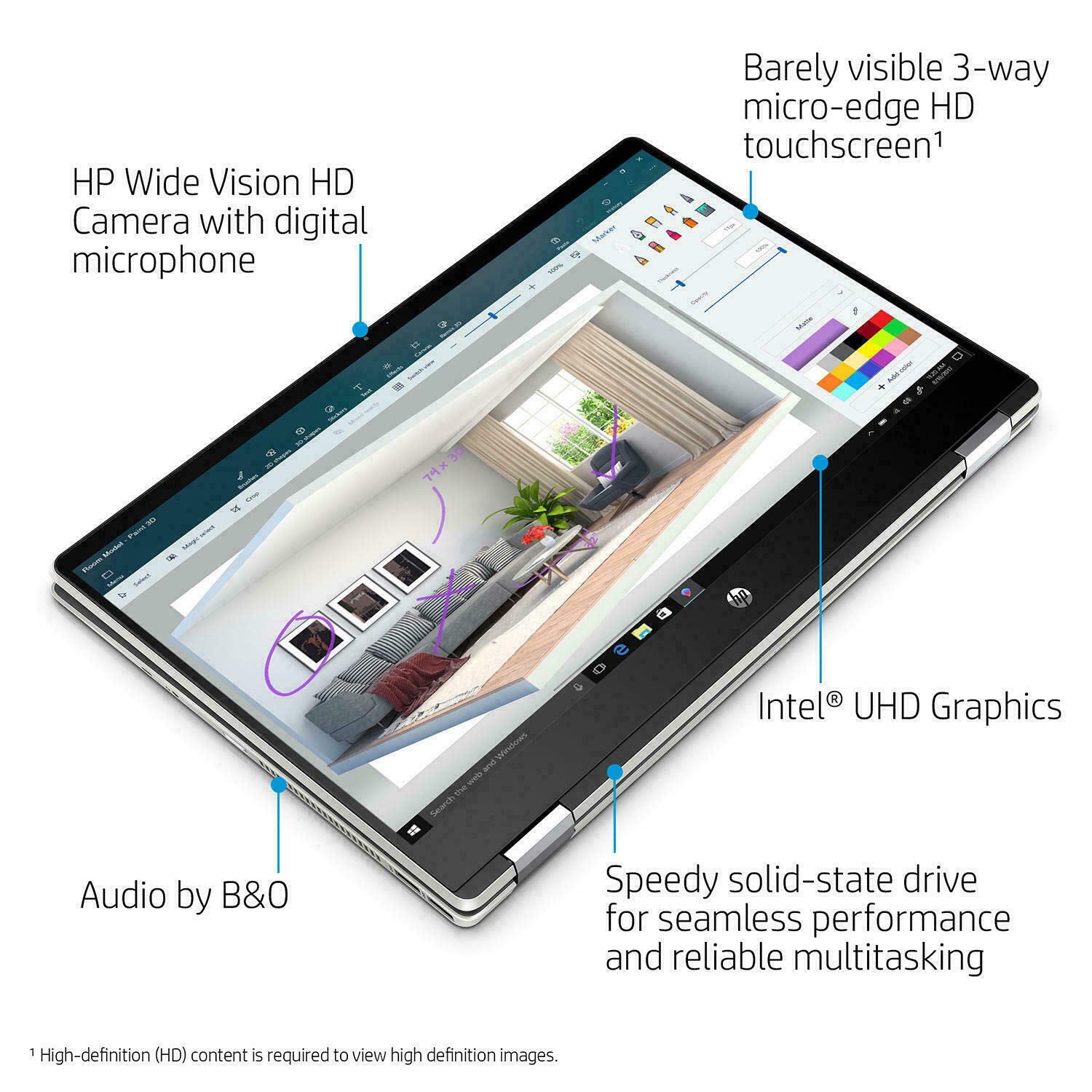 HP Pavilion 15.6' 2 in 1 Convertible HD Touchscreen Laptop Intel Core i5 10210U 8GB DDR4 512GB M.2 SSD Windows 10