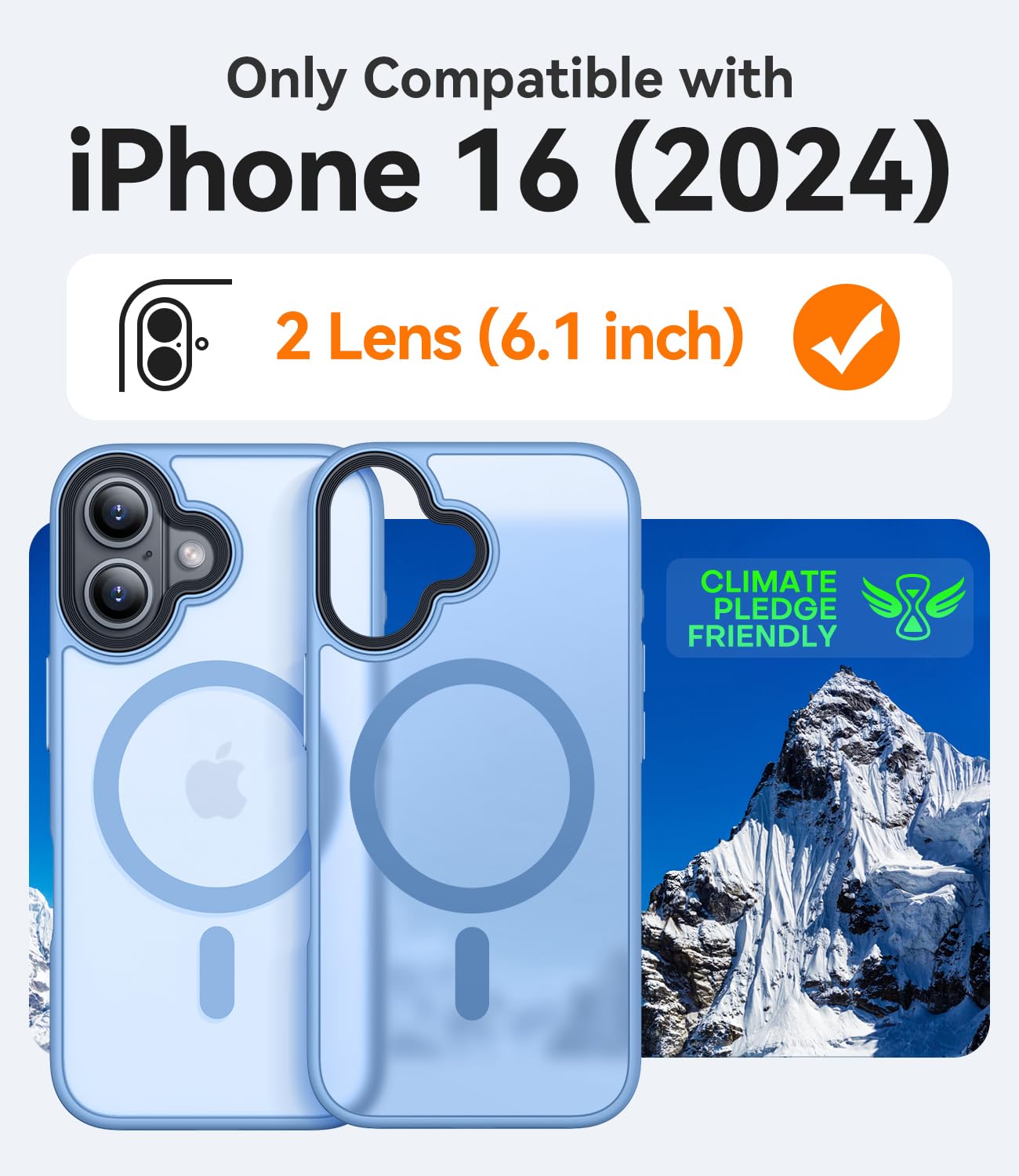 Canshn Magnetic For Iphone 16 Case [Compatible With Magsafe & Mil Grade Drop Tested] Slim Translucent Matte Cover, Anti Scratch