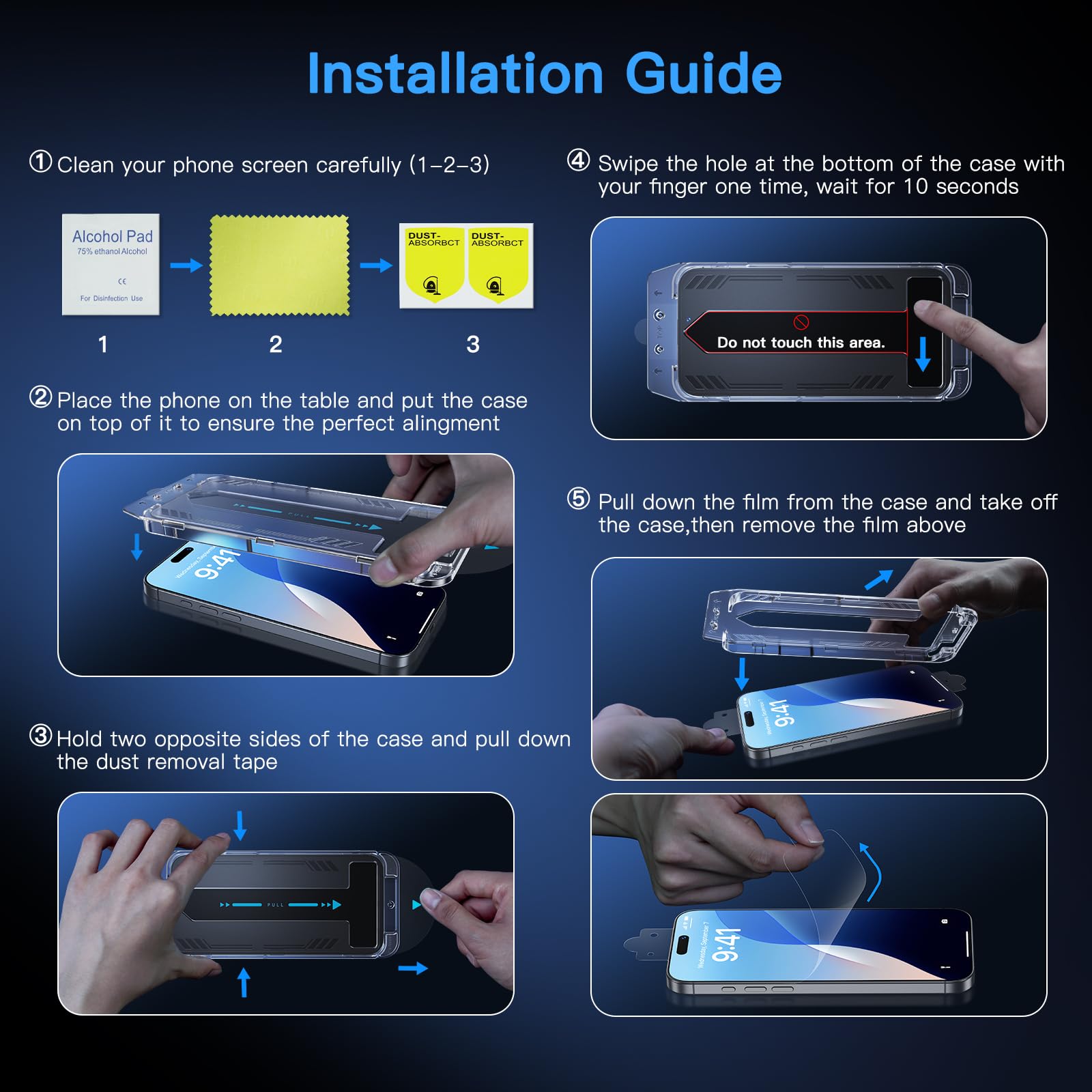 Uyiton For Iphone 13 Pro Max/14 Plus Screen Protector (Anti Blue Light)   [Easy Fit] Shatterproof Full Coverage [Case Friendly]