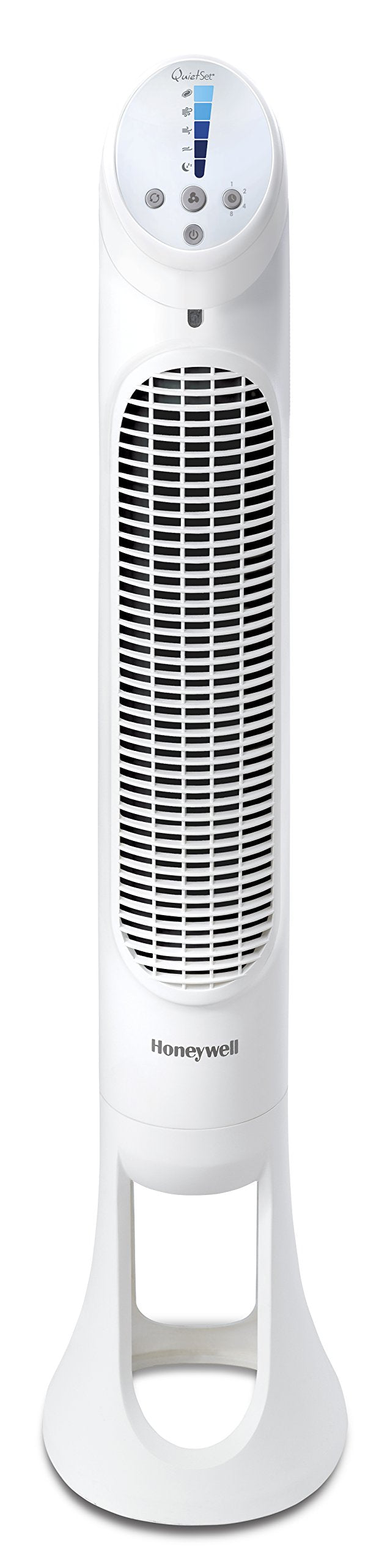 Honeywell QuietSet Whole Room Oscillating Tower Fan (5 Speed Settings, Oscillating 80, Timer Function, Auto-Off Lights, Remote C