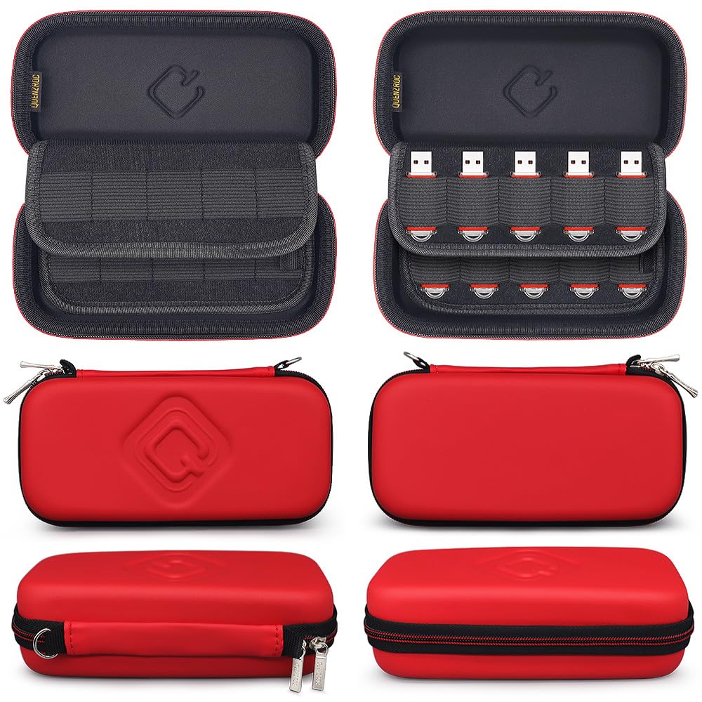 Quenzroc Usb Flash Drive Case Organizer Fits 20 Thumb Drives Usb Sticks Holder Hard Storage Case Portable Box Travel Carrying Po