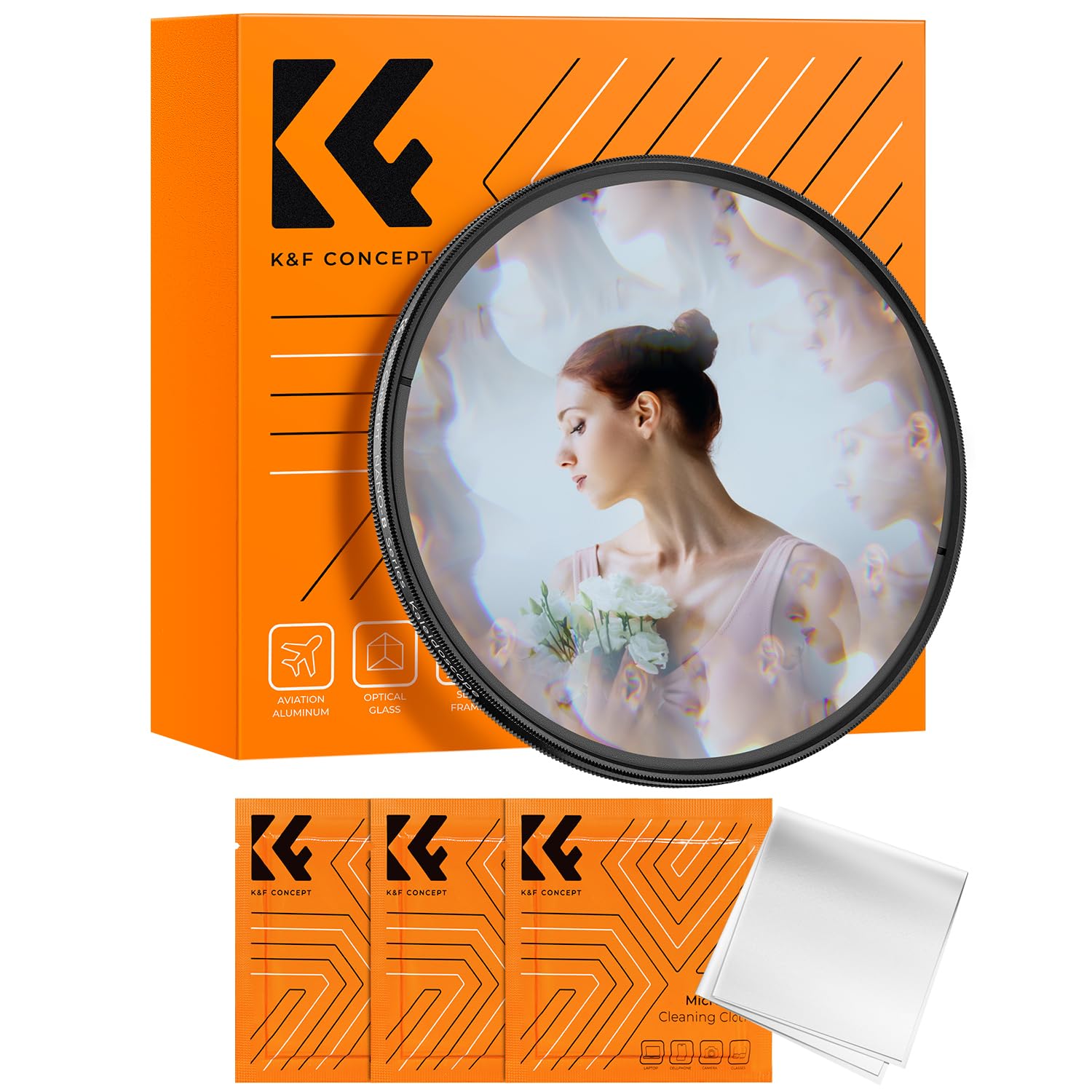 K&F Concept 67Mm Kaleidoscope Filter, Special Effects Filter Prism Crystal Glass With Multi Refraction Subjects For Camera Lens