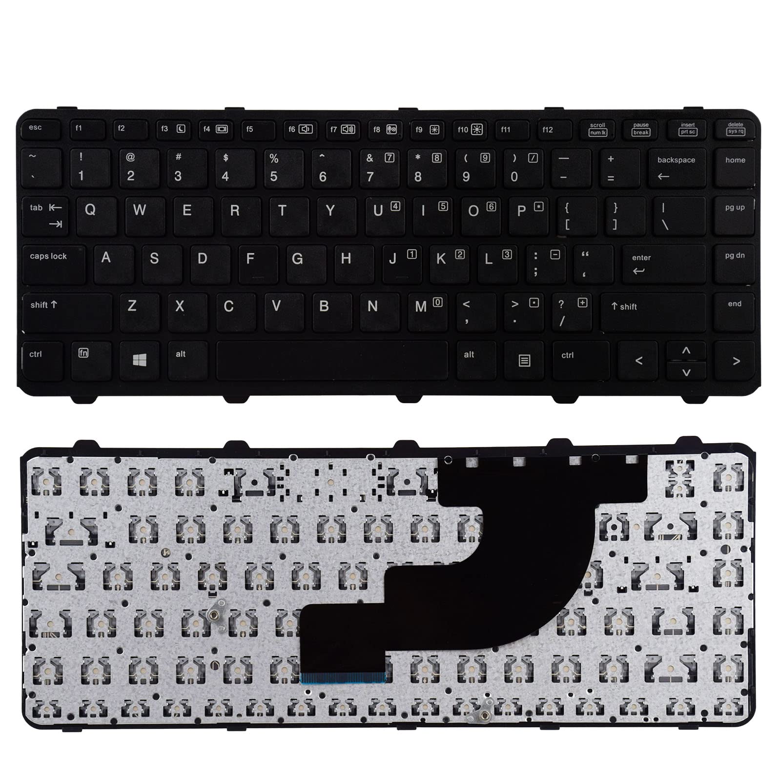 Sunmall Replacement Keyboard Compatible With Hp Probook 640 G1 645 G1 738688 001 736653 001 V139426Bs1 With Frame Black Us Layou