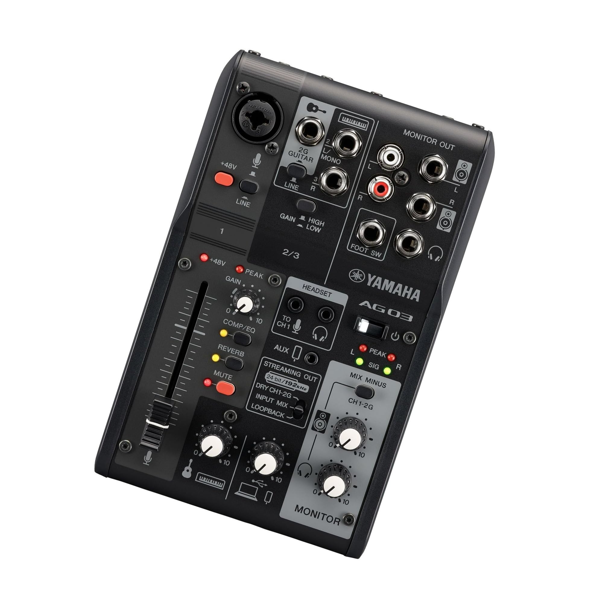 Yamaha Ag03Mk2 Black 6-Channel Live Streaming Loopback Mixer/Usb Interface With Steinberg Software Suite