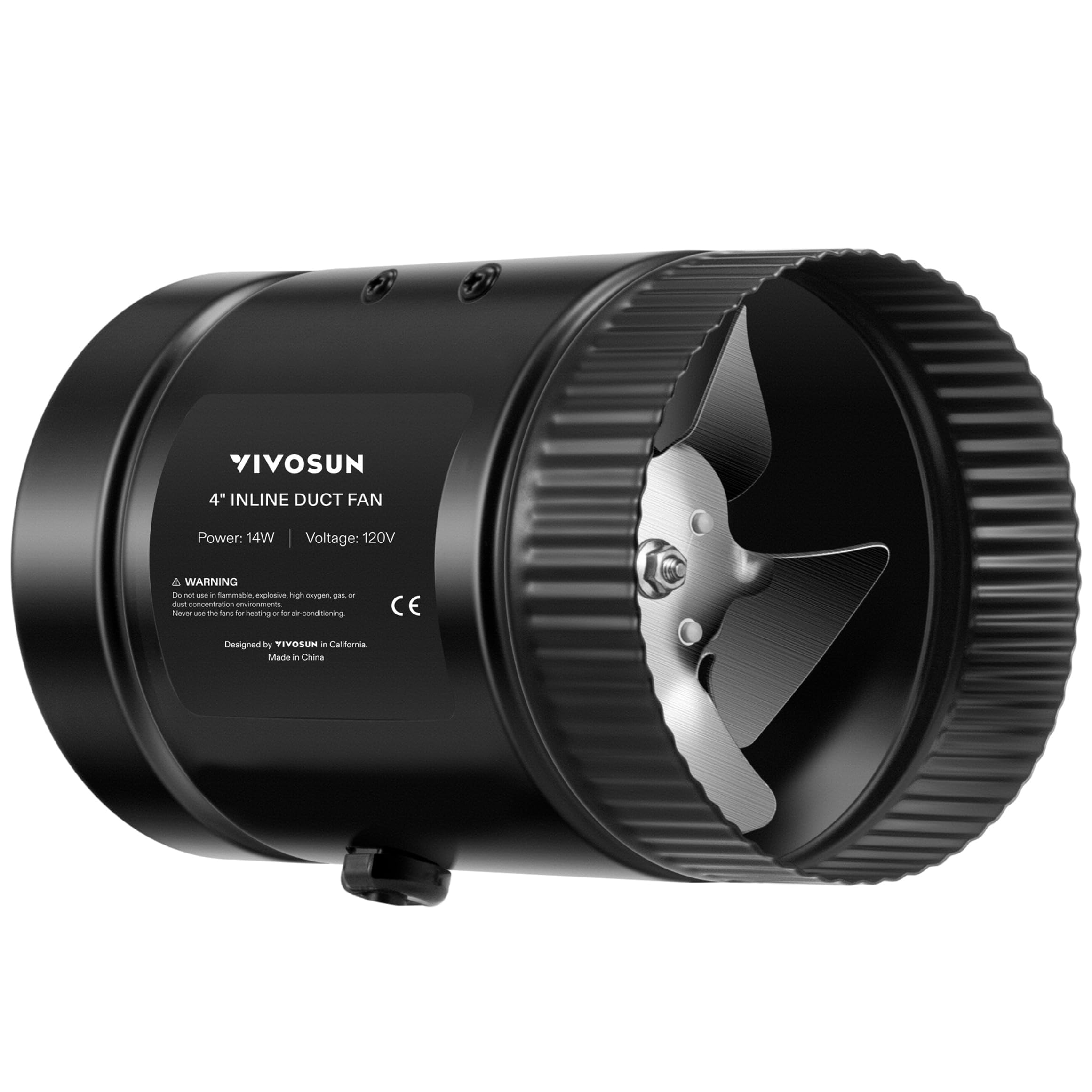Vivosun Inline Booster Duct Fan 4100 Cfm, Hvac Exhaust Ventilation Fan With Low Noise For Basements, Bathrooms, Kitchens, Attics