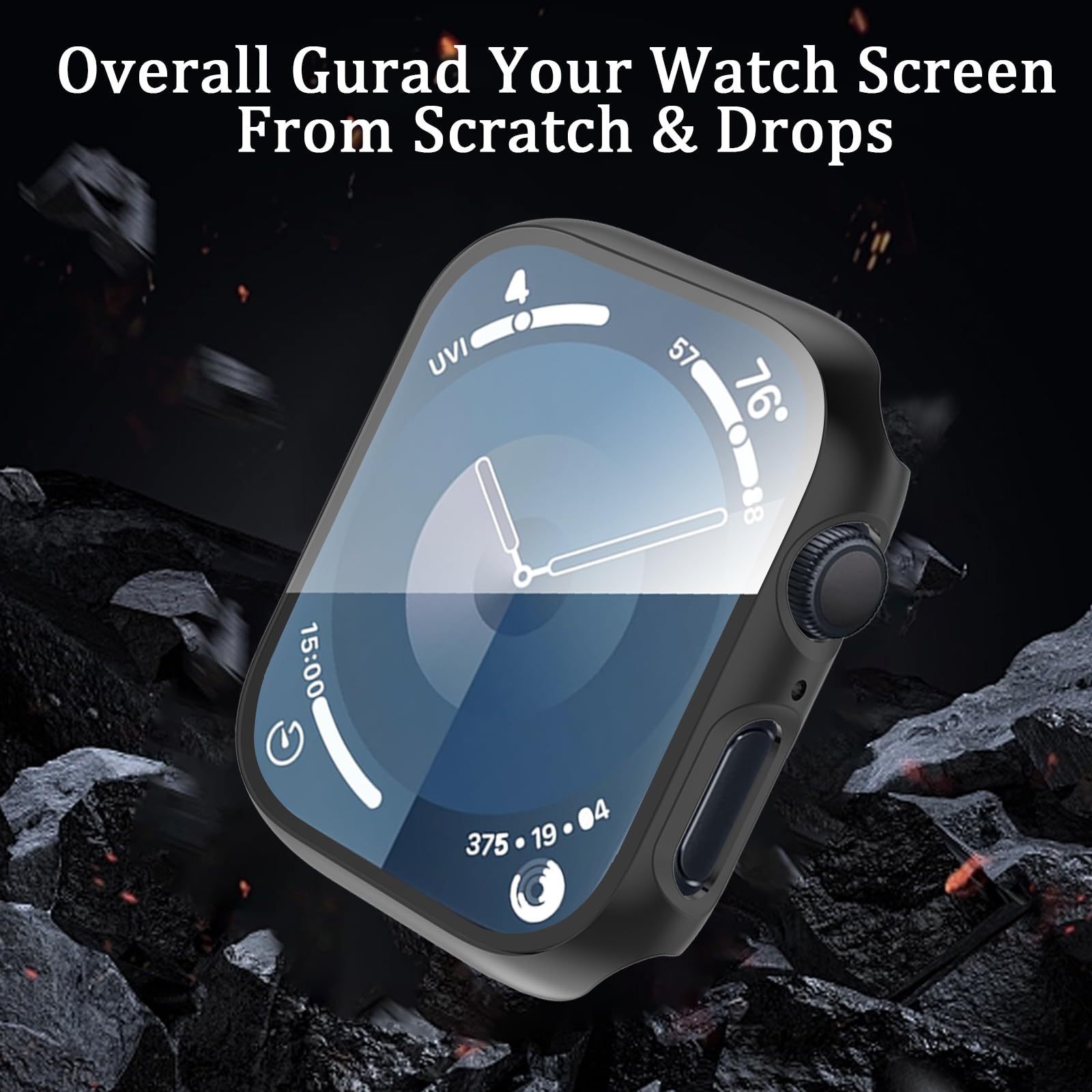 Haanilkyi [6 Pack] For Apple Watch Case Series 9 8 7 41Mm With Tempered Glass Screen Protector, Ultra Thin Full Coverage Hard Pc