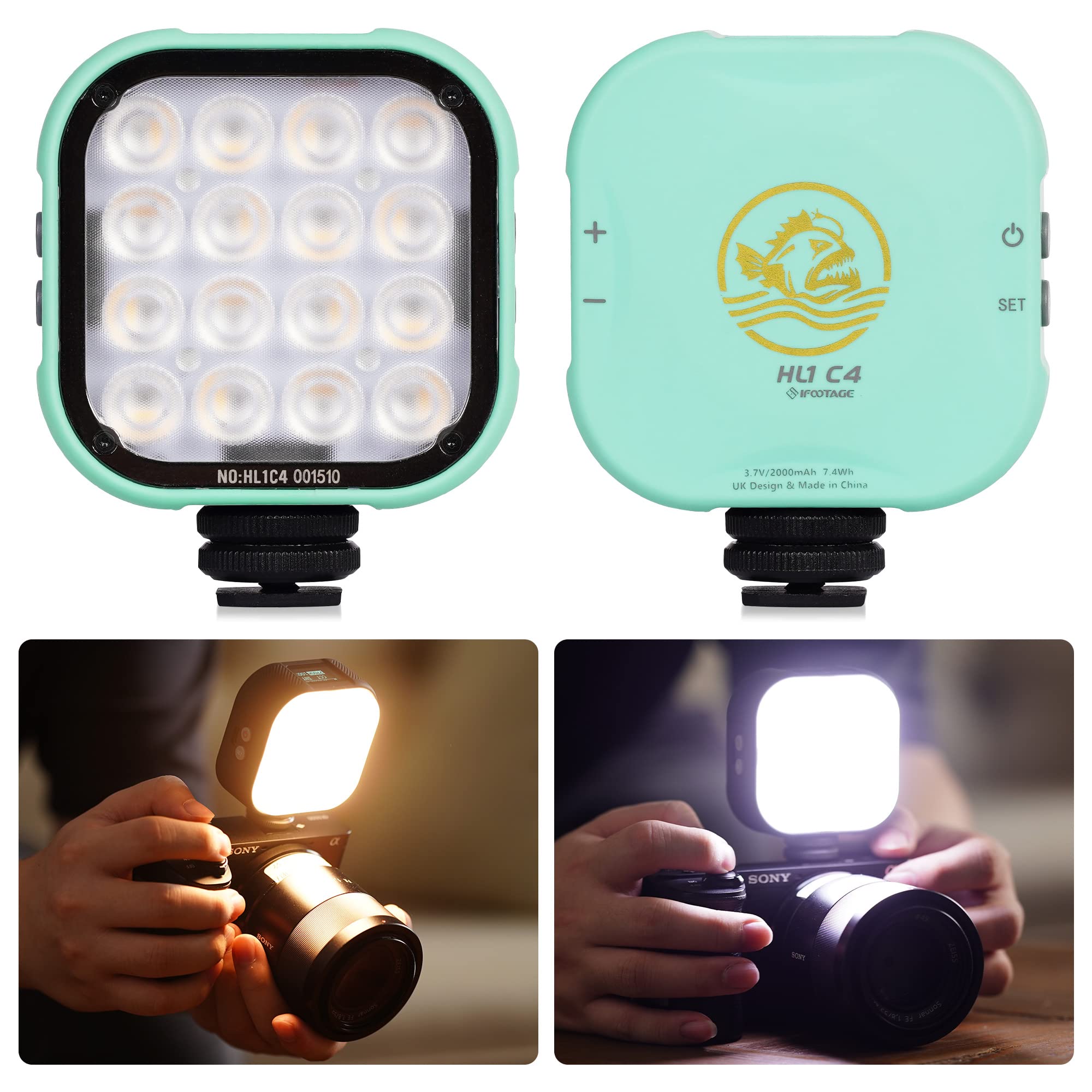 Ifootage On Camera Video Light, Portable Rgbw Smart Camera Light, Smart App Control/18 Lighting Effects/Rechargeble/Magnetic Att