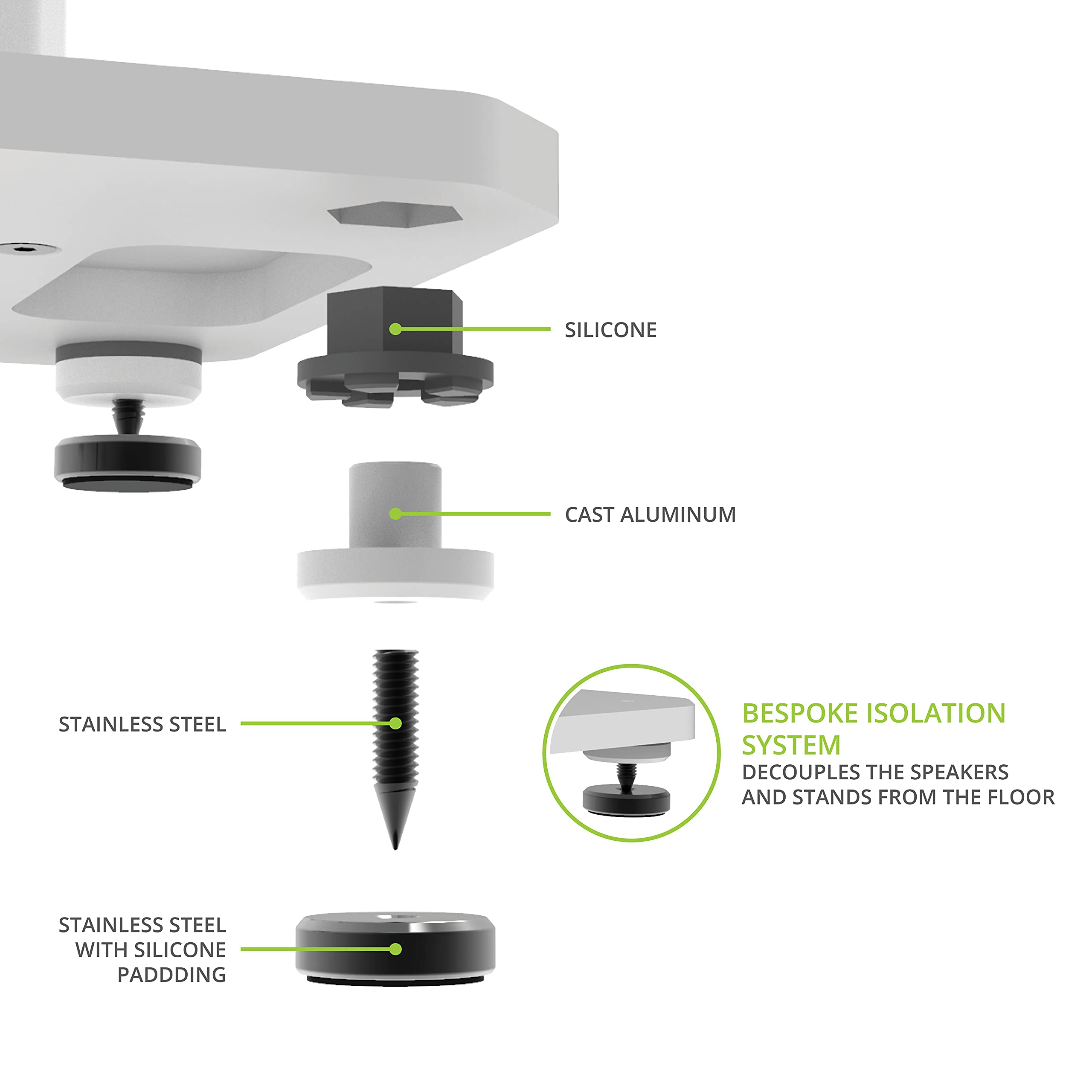 Kanto Ca Sx22W Speaker Stand, 22 Inch, White, Metal, Universal Fit, Fillable