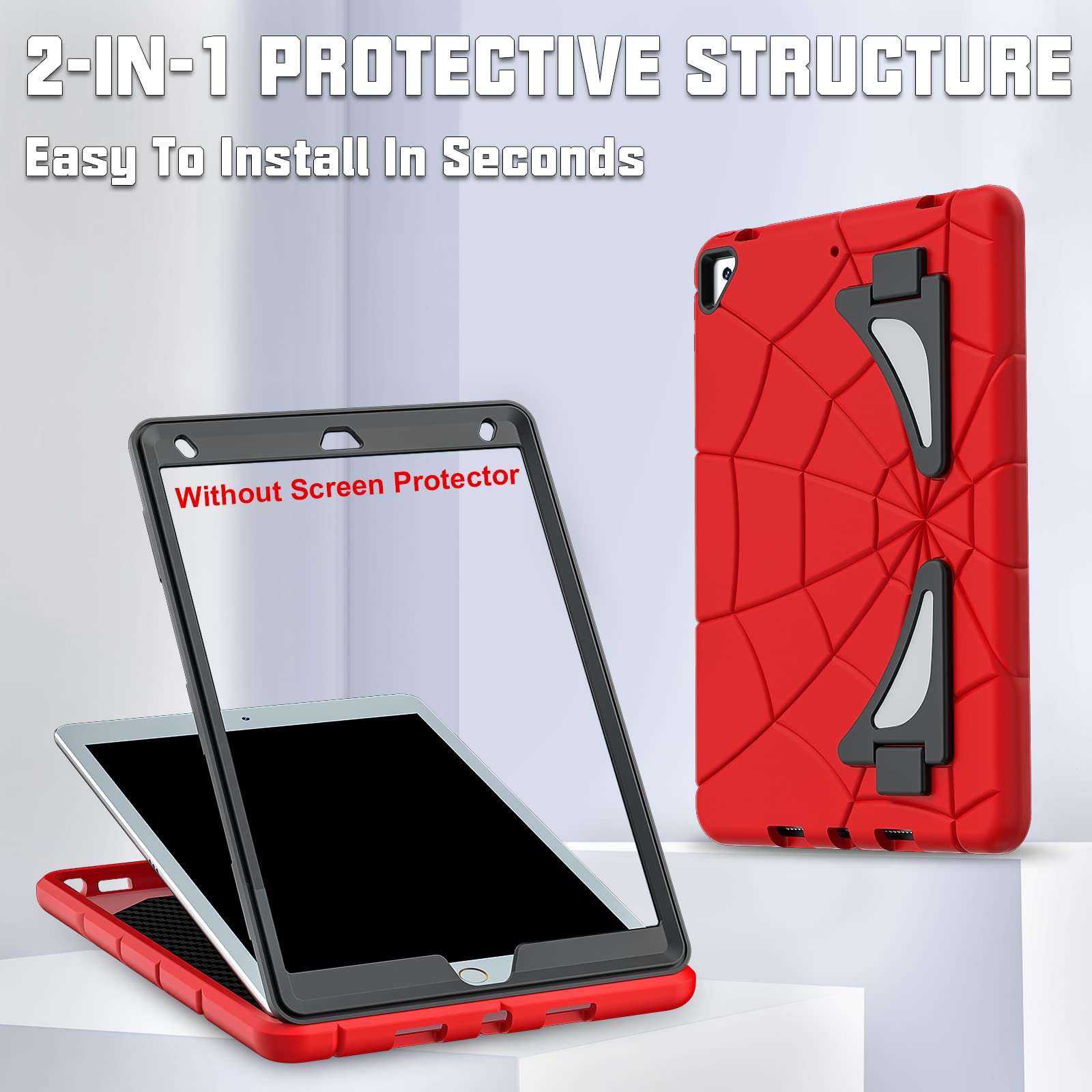 Auizotl Kids Cases For Ipad 9Th Generation, Ipad 8Th / 7Th Generation Case, For Ipad 10.2 Case With Sturdy Kickstands, Heavy Dut